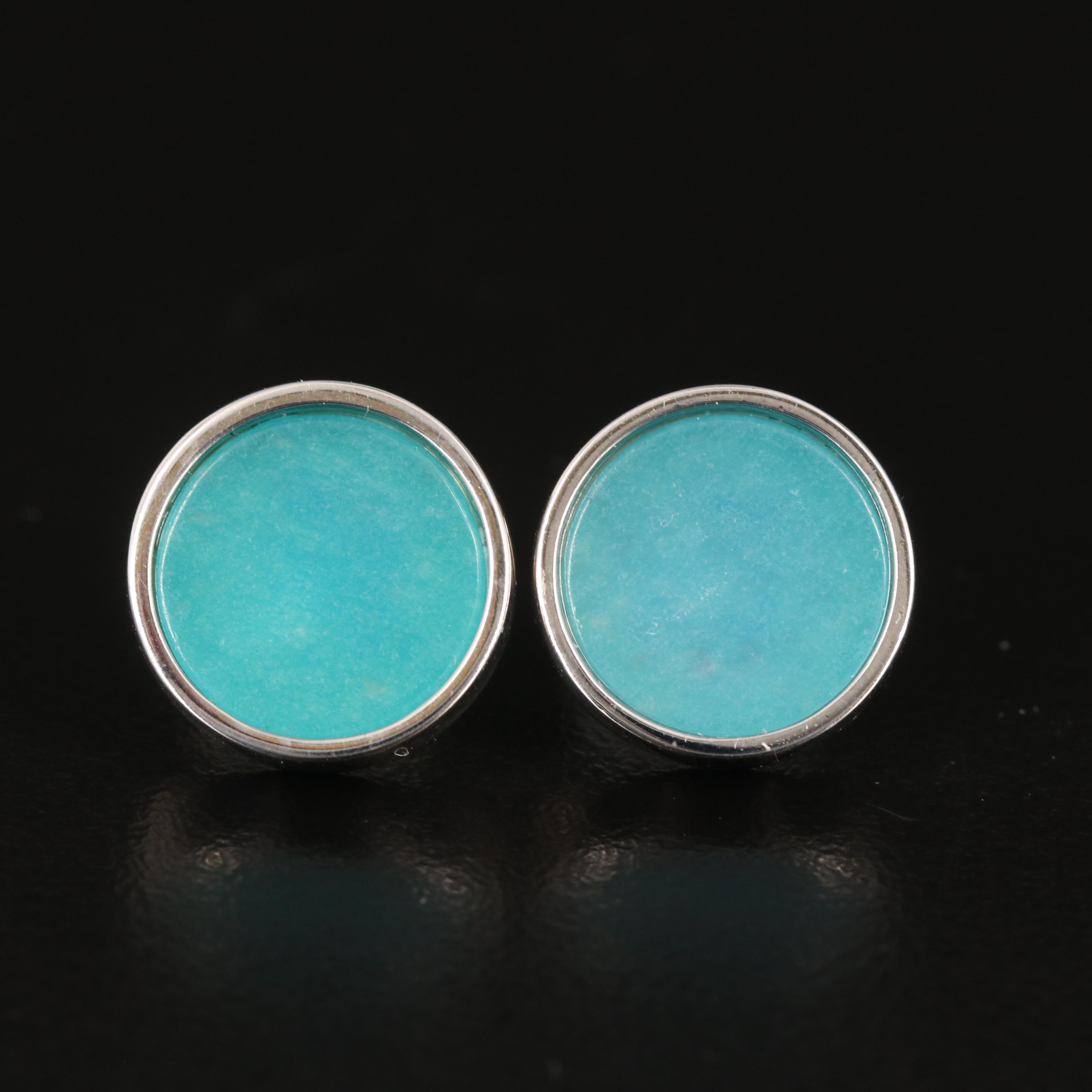 Quartz Button Earrings in Sterling