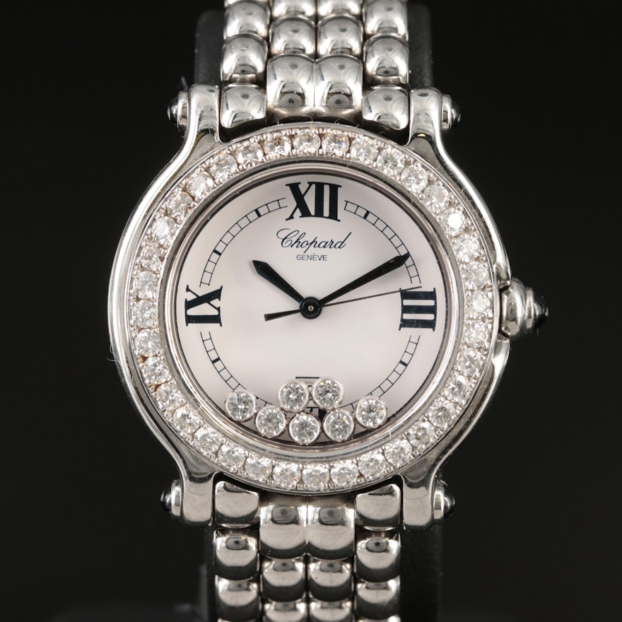 Chopard Happy Sport Diamond Bezel Wristwatch