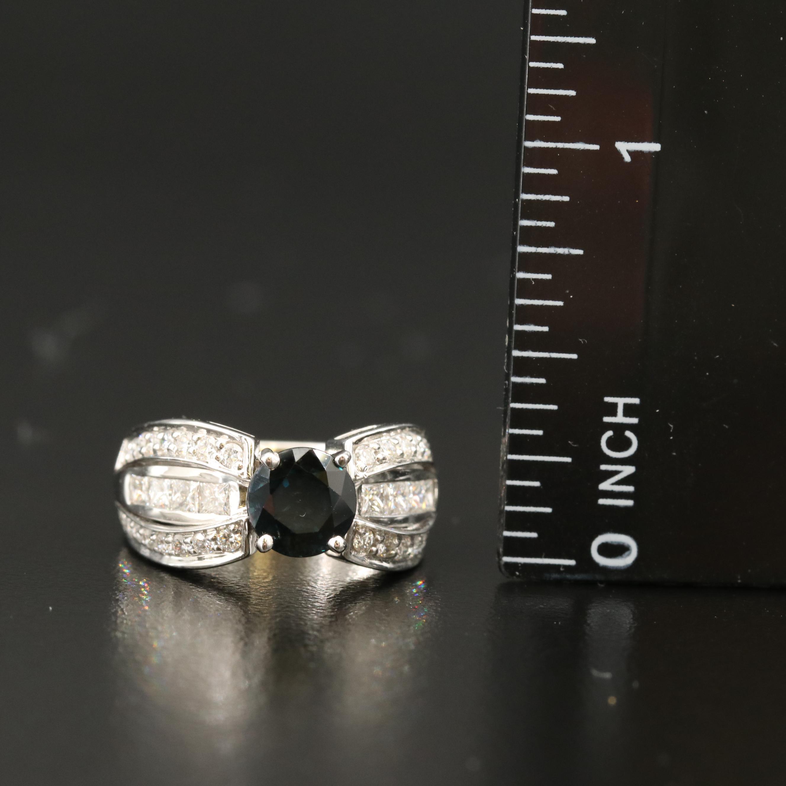 A. Jaffe 14K 1.51 CT Unheated Sapphire and 1.00 CTW Diamond Ring with GIA Report