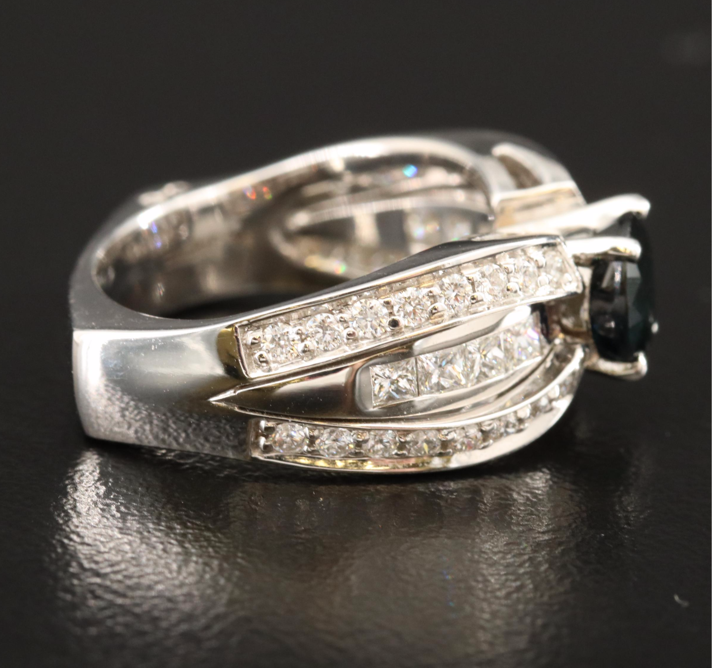 A. Jaffe 14K 1.51 CT Unheated Sapphire and 1.00 CTW Diamond Ring with GIA Report