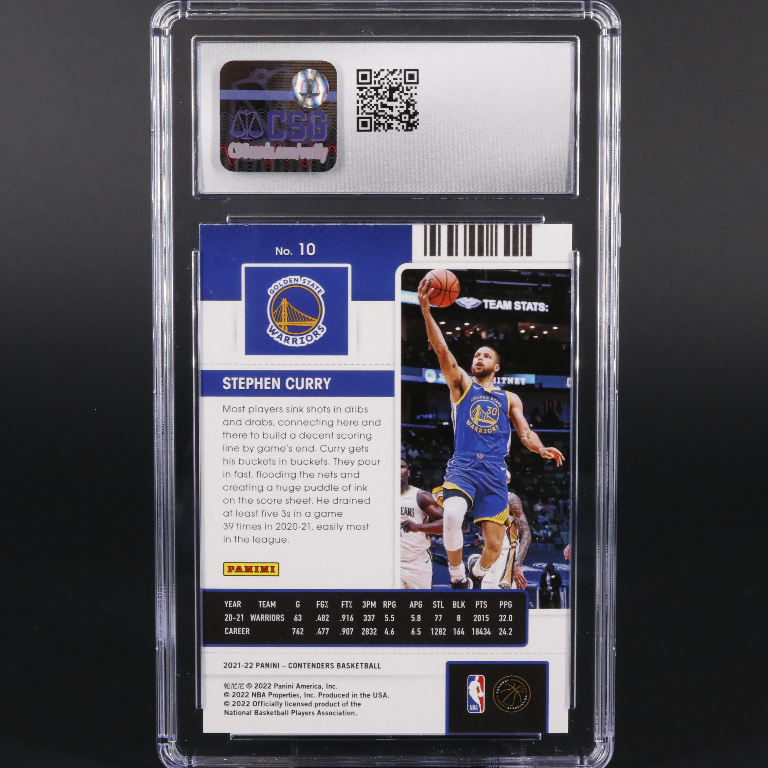 2021 Panini Stephen Curry #10 Graded CSG 8.5 Mint Basketball Card