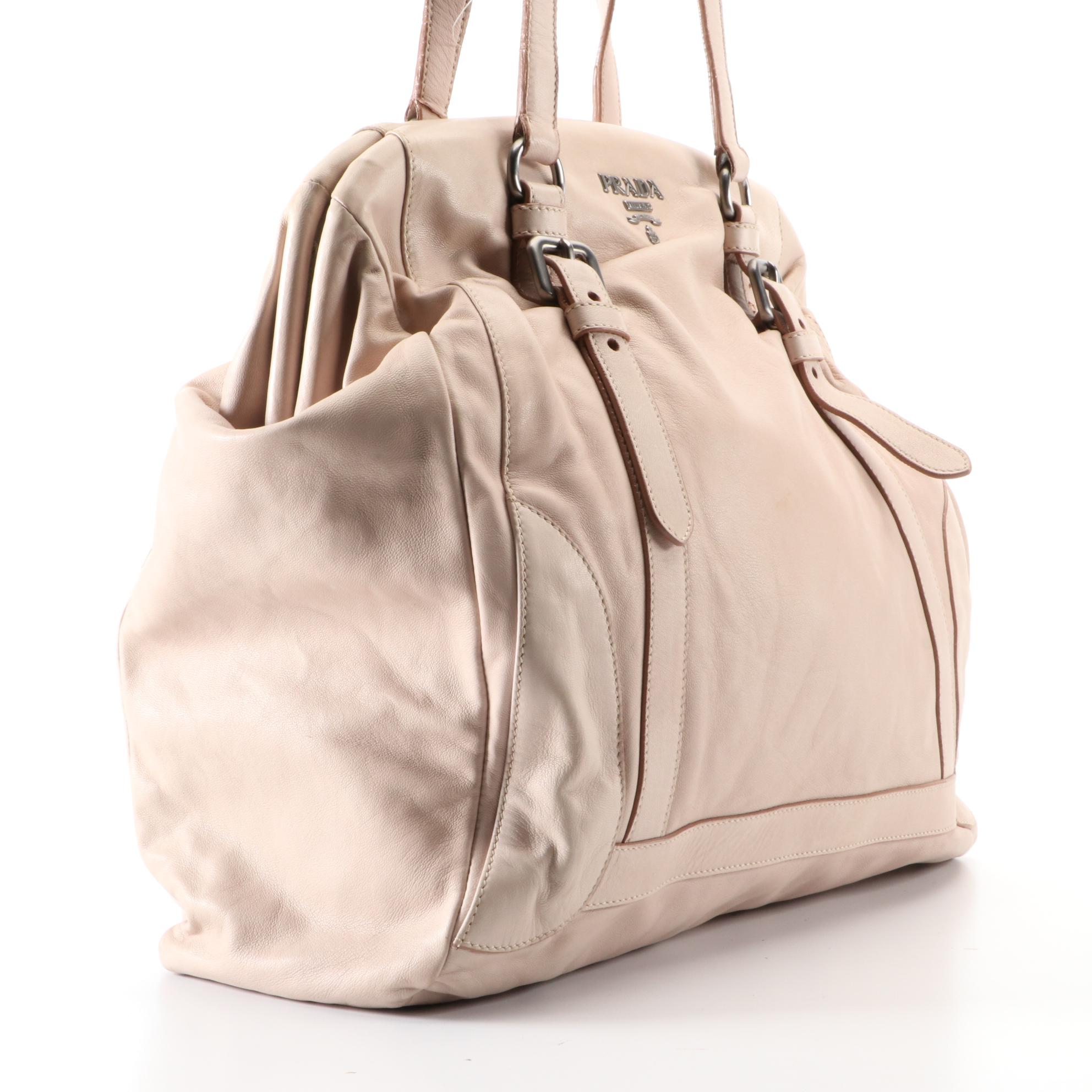 Prada Large Domed Hard Frame Shoulder Bag in Nappa Lambskin Leather