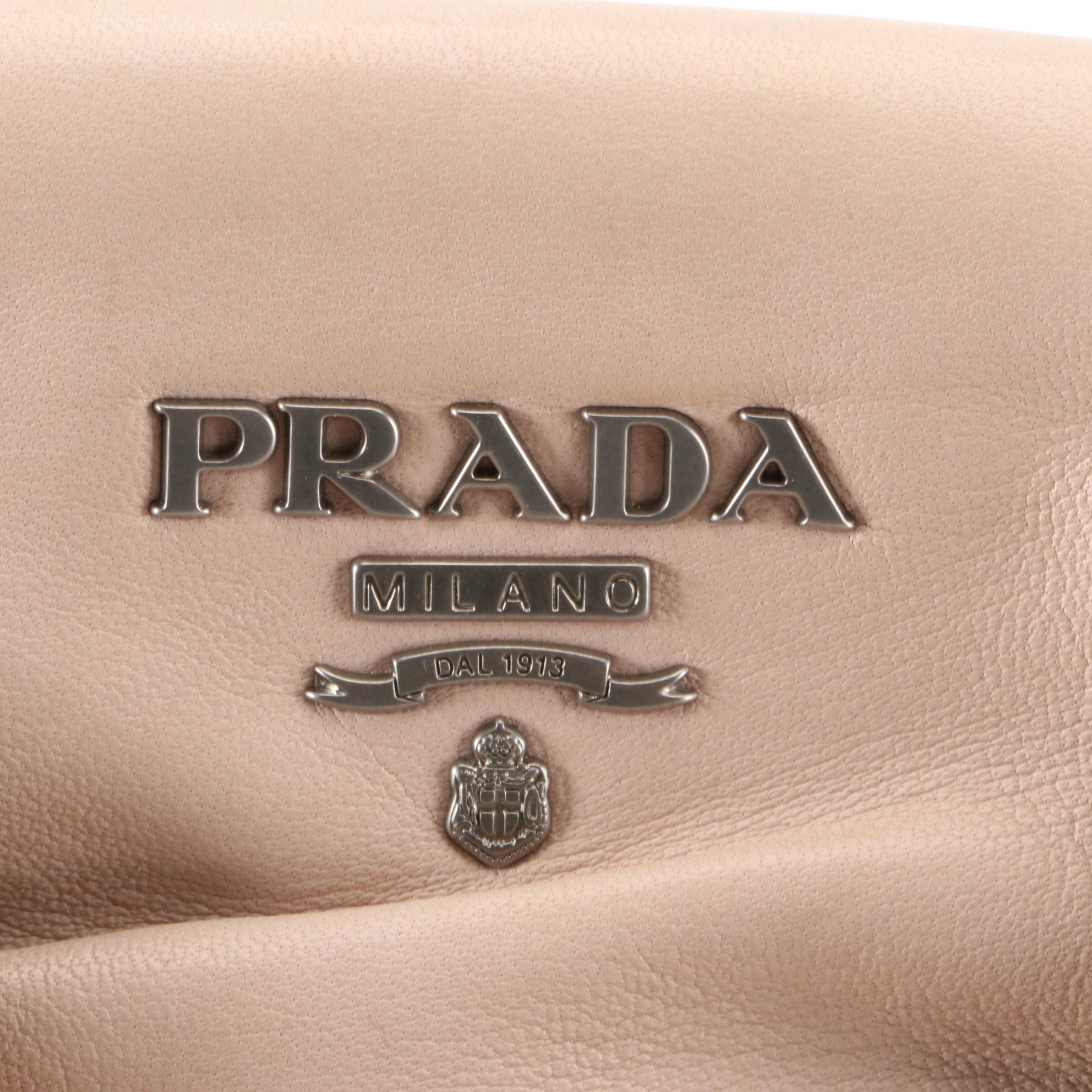 Prada Large Domed Hard Frame Shoulder Bag in Nappa Lambskin Leather