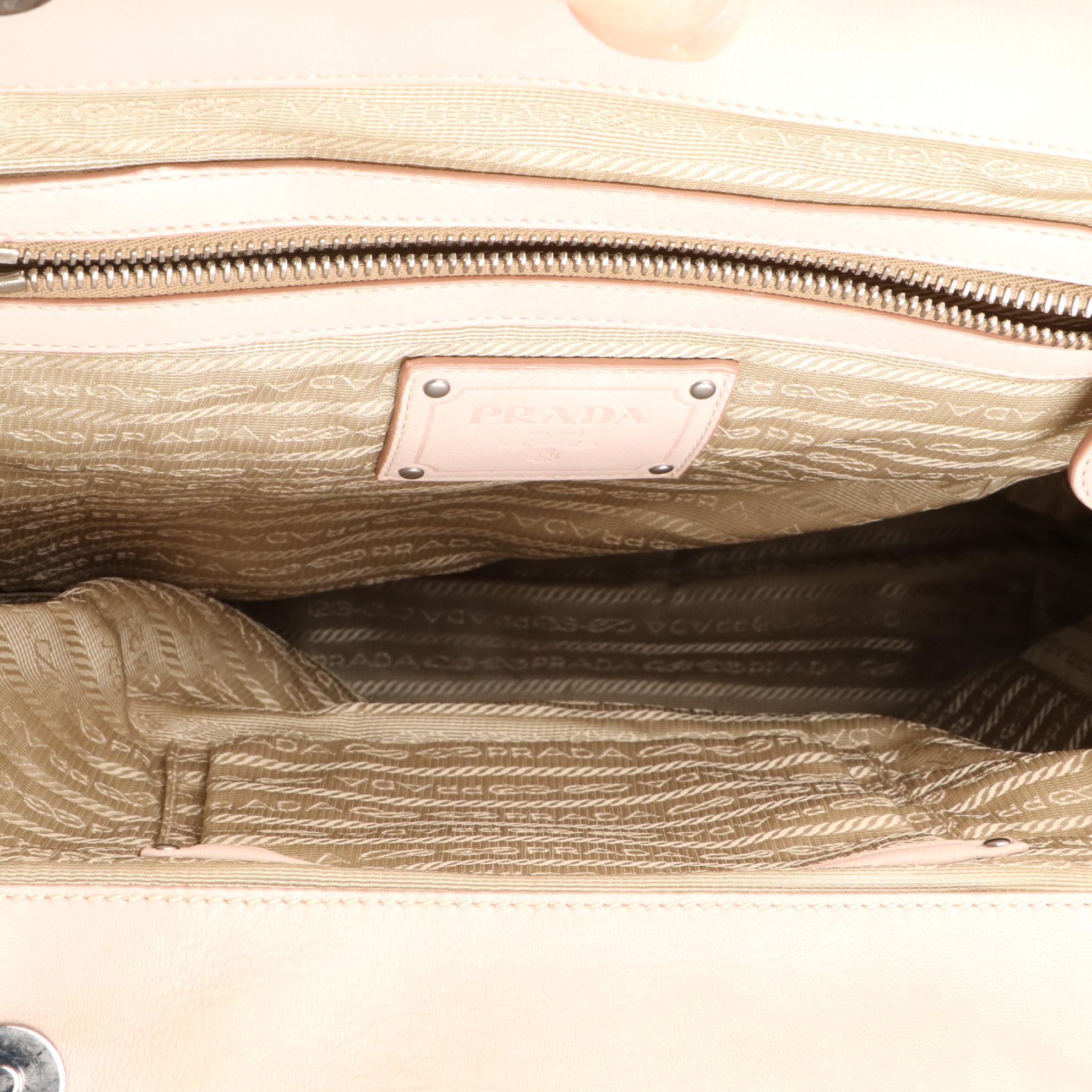 Prada Large Domed Hard Frame Shoulder Bag in Nappa Lambskin Leather