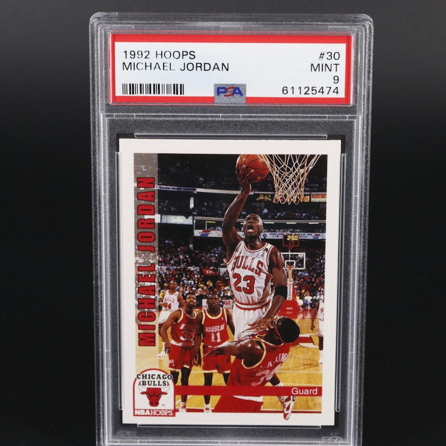1992 NBA Hoops Michael Jordan #30 Graded PSA 9 Mint Basketball Card