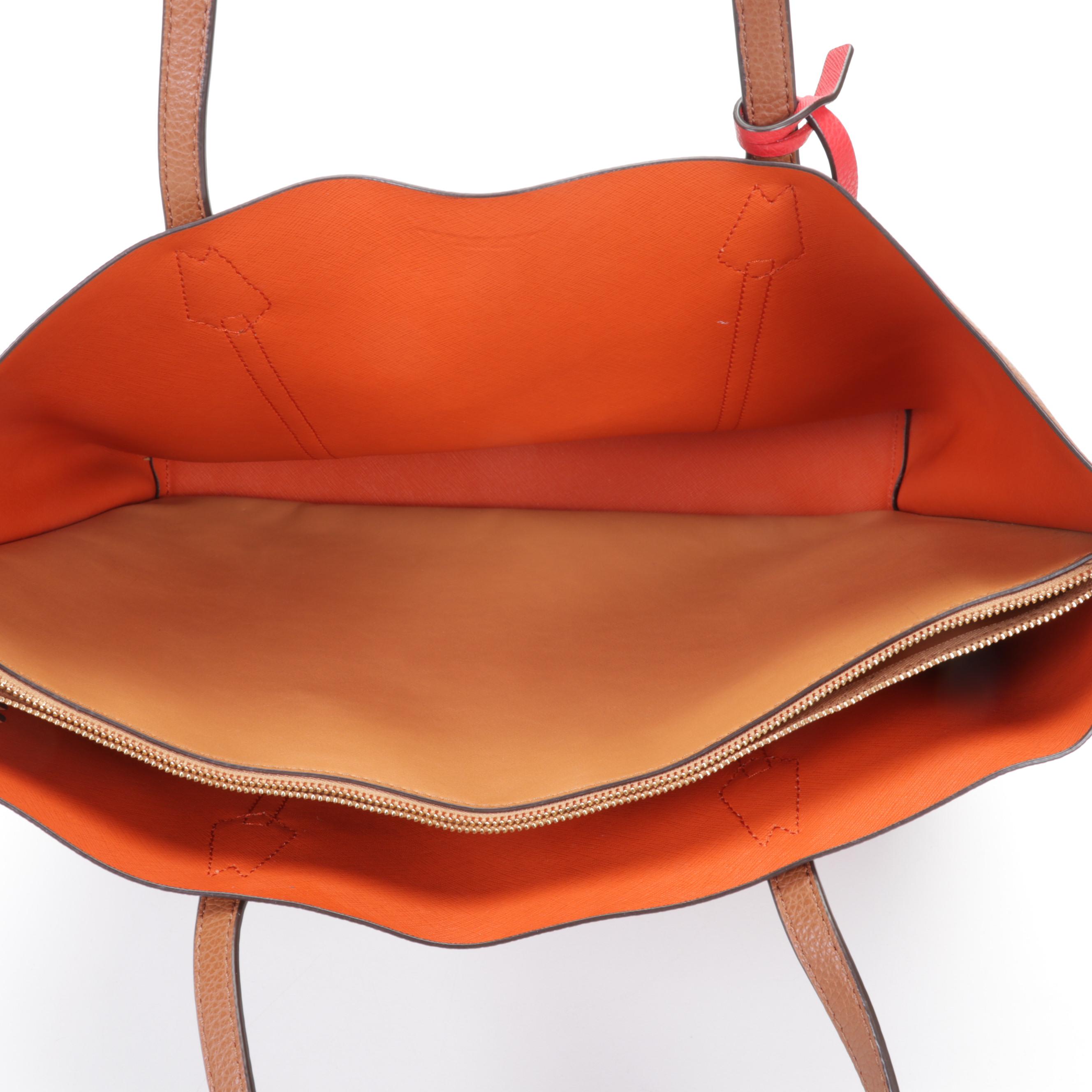 Tory Burch Perry Tote in Light Umber Pebbled Leather