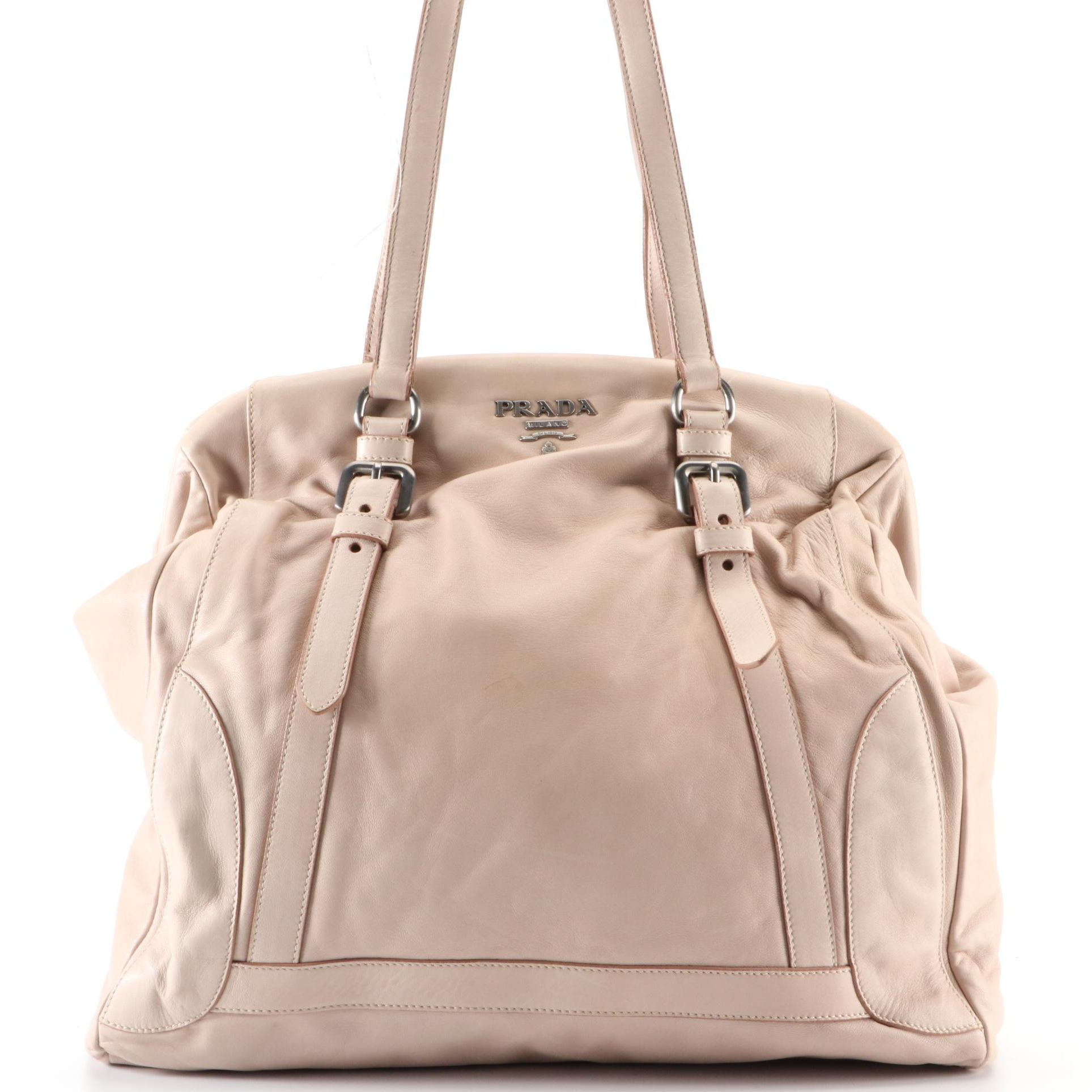 Prada Large Domed Hard Frame Shoulder Bag in Nappa Lambskin Leather