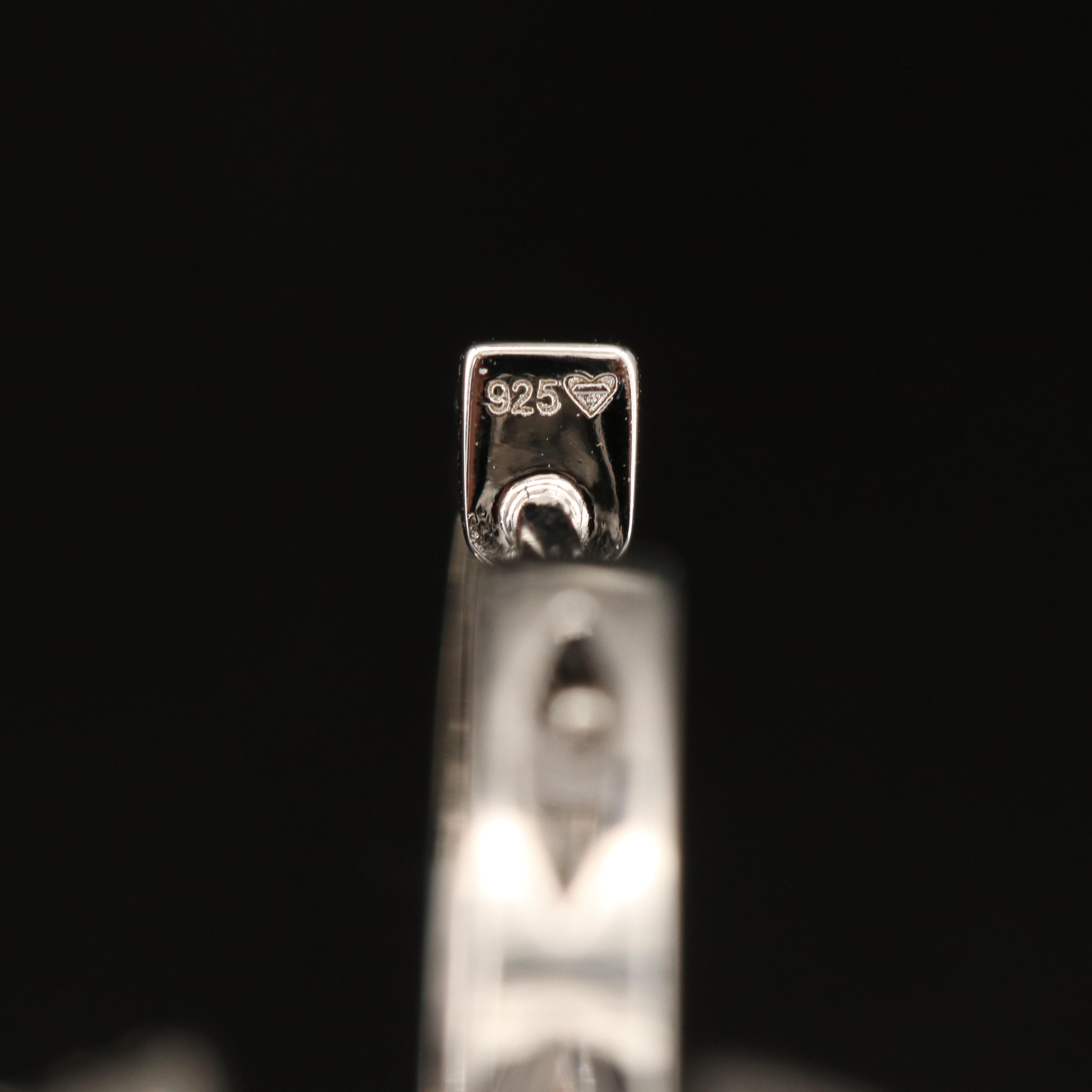 Sterling Diamond Hoop Earrings