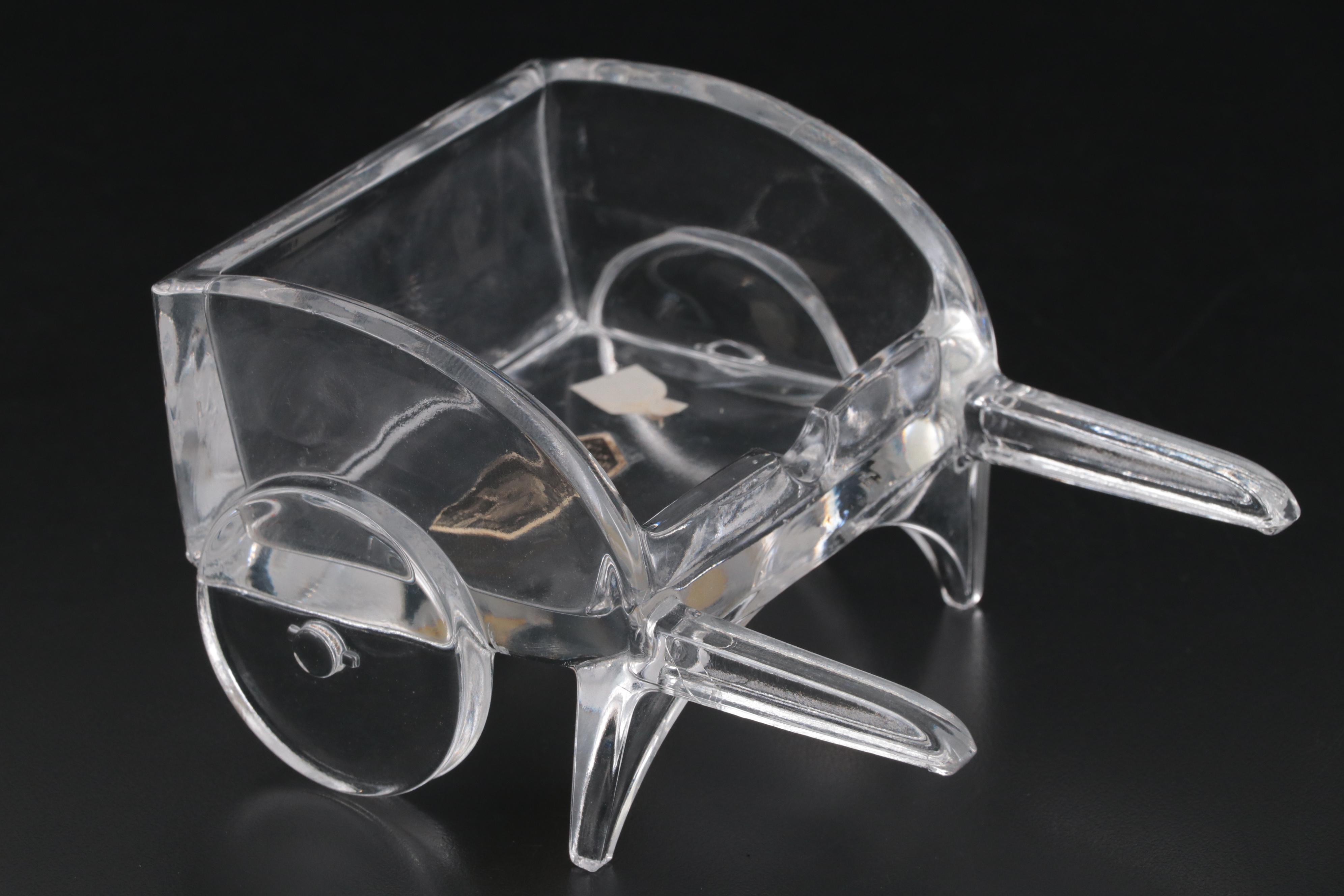 Viking Glass Wheelbarrow Ashtray with Footed Whirling Hobstar Crystal