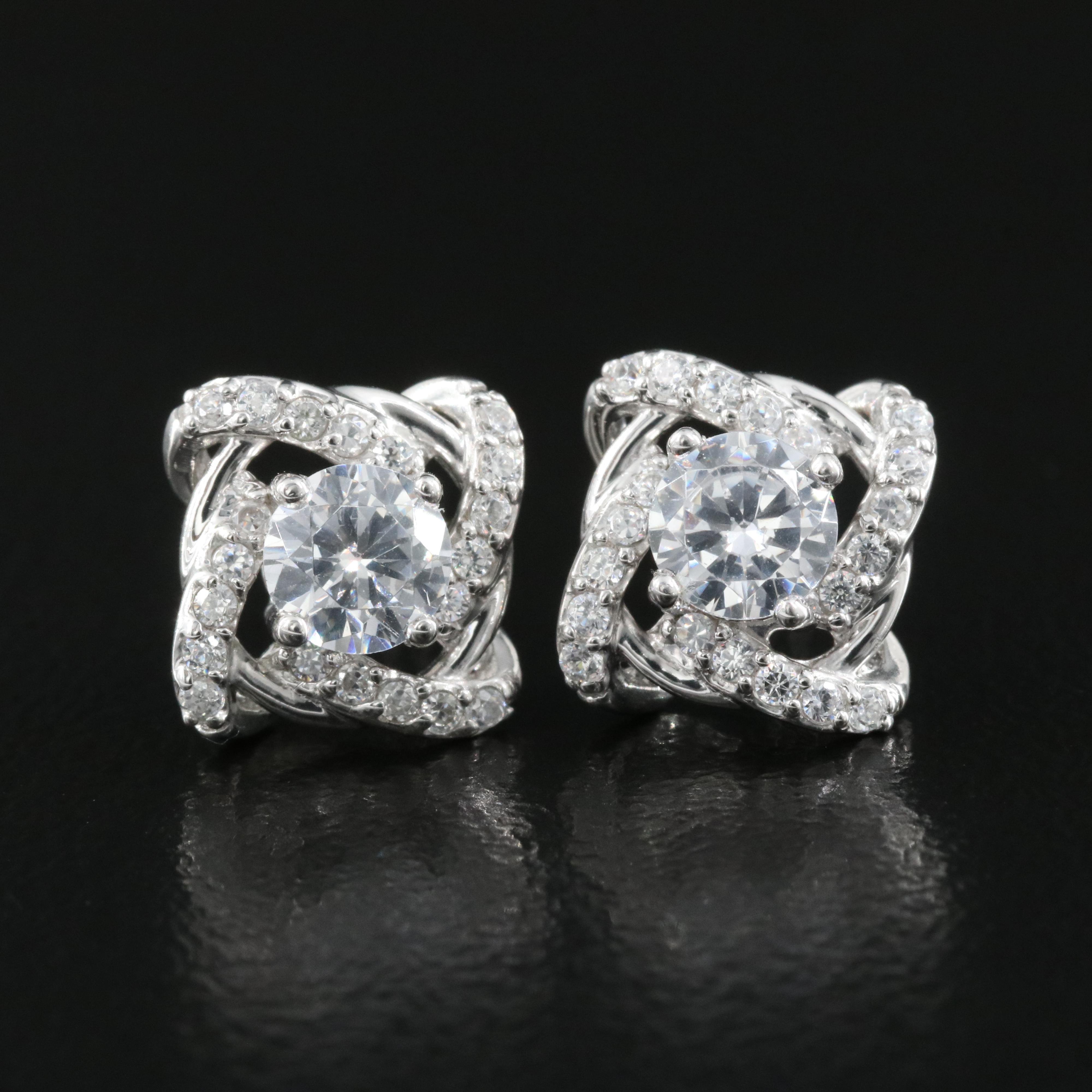 Sterling Cubic Zirconia Stud Earrings