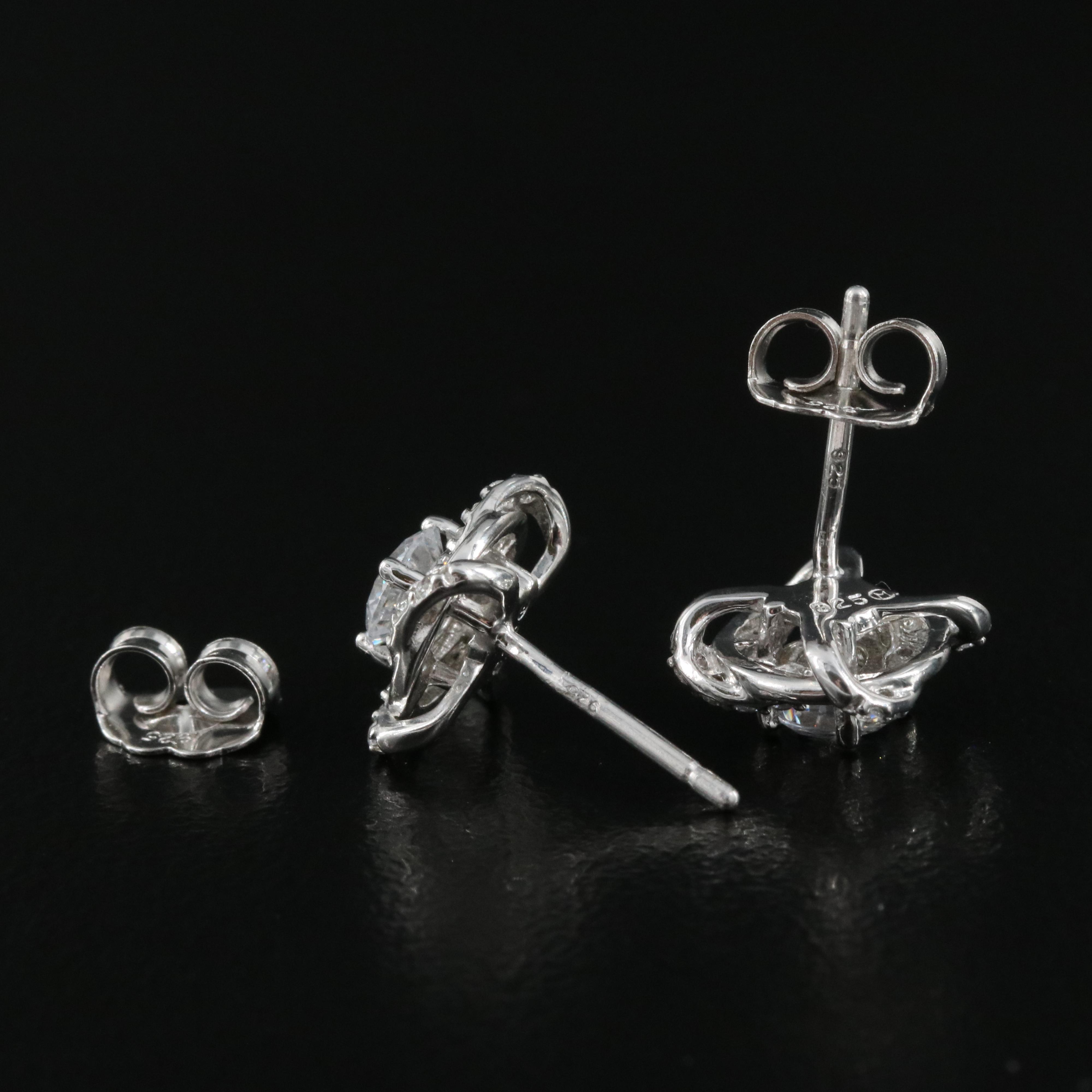 Sterling Cubic Zirconia Stud Earrings