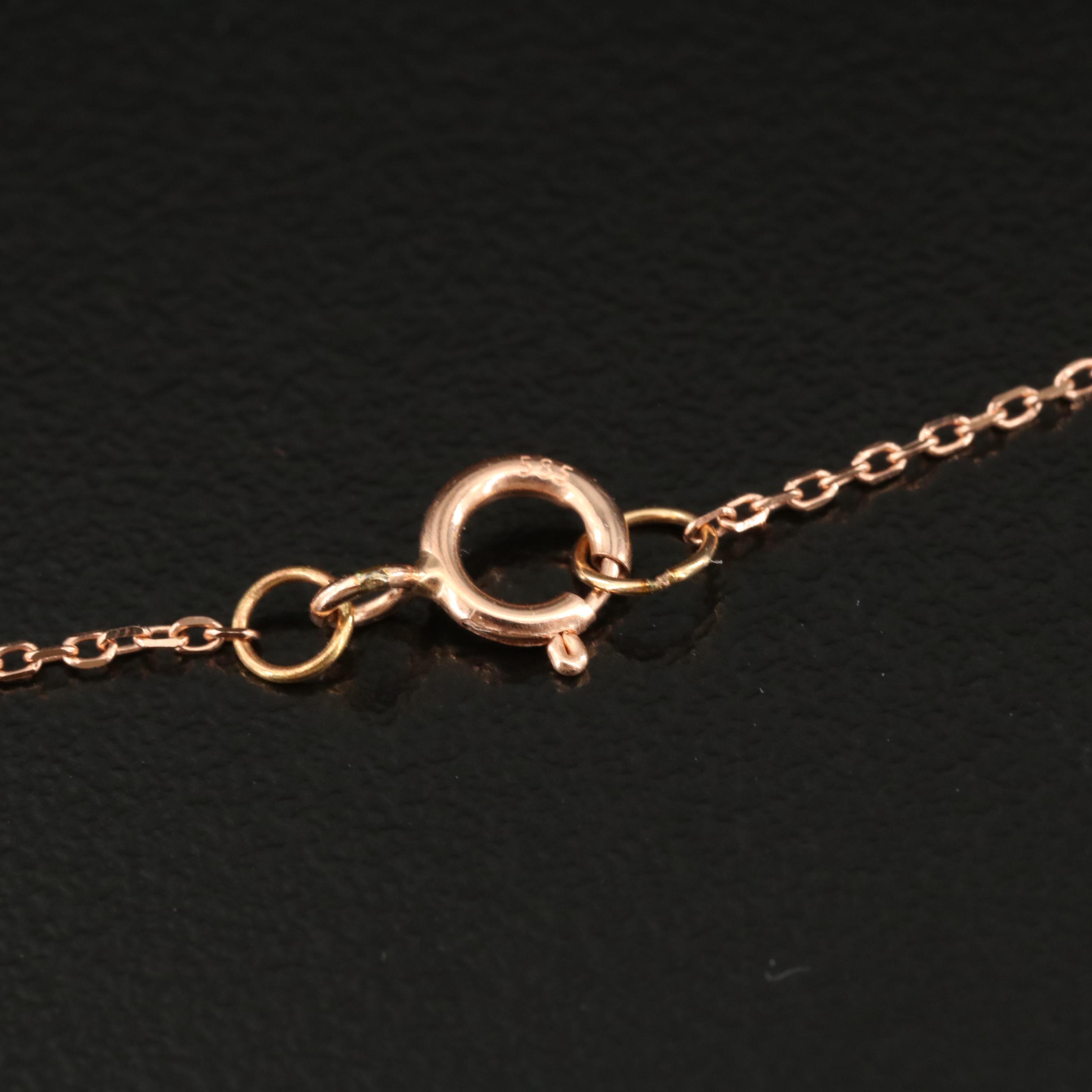 14K Rose Gold Morganite and Diamond Pendant Necklace
