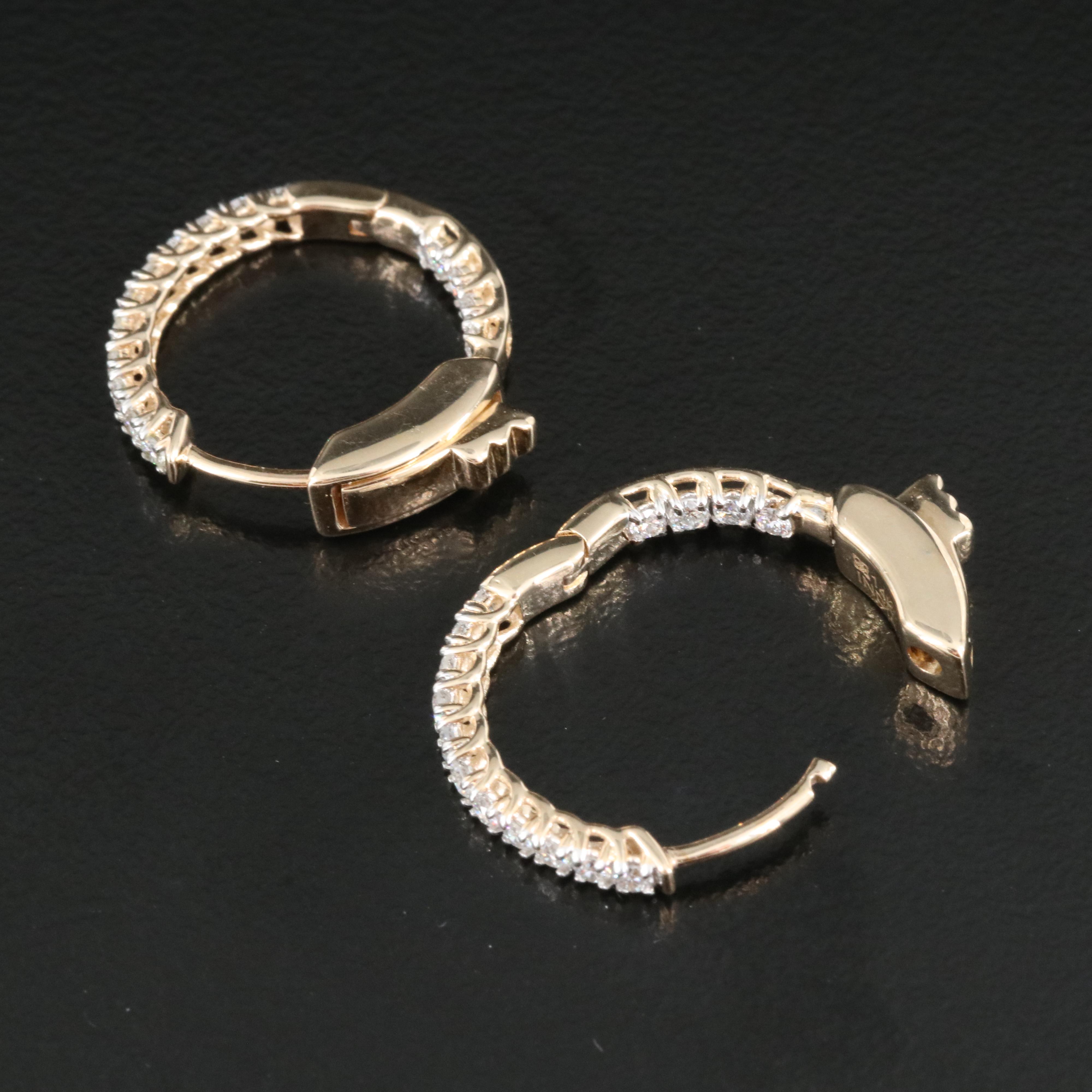 14K 0.48 CTW Lab Grown Diamond Inside-Out Hoop Earrings