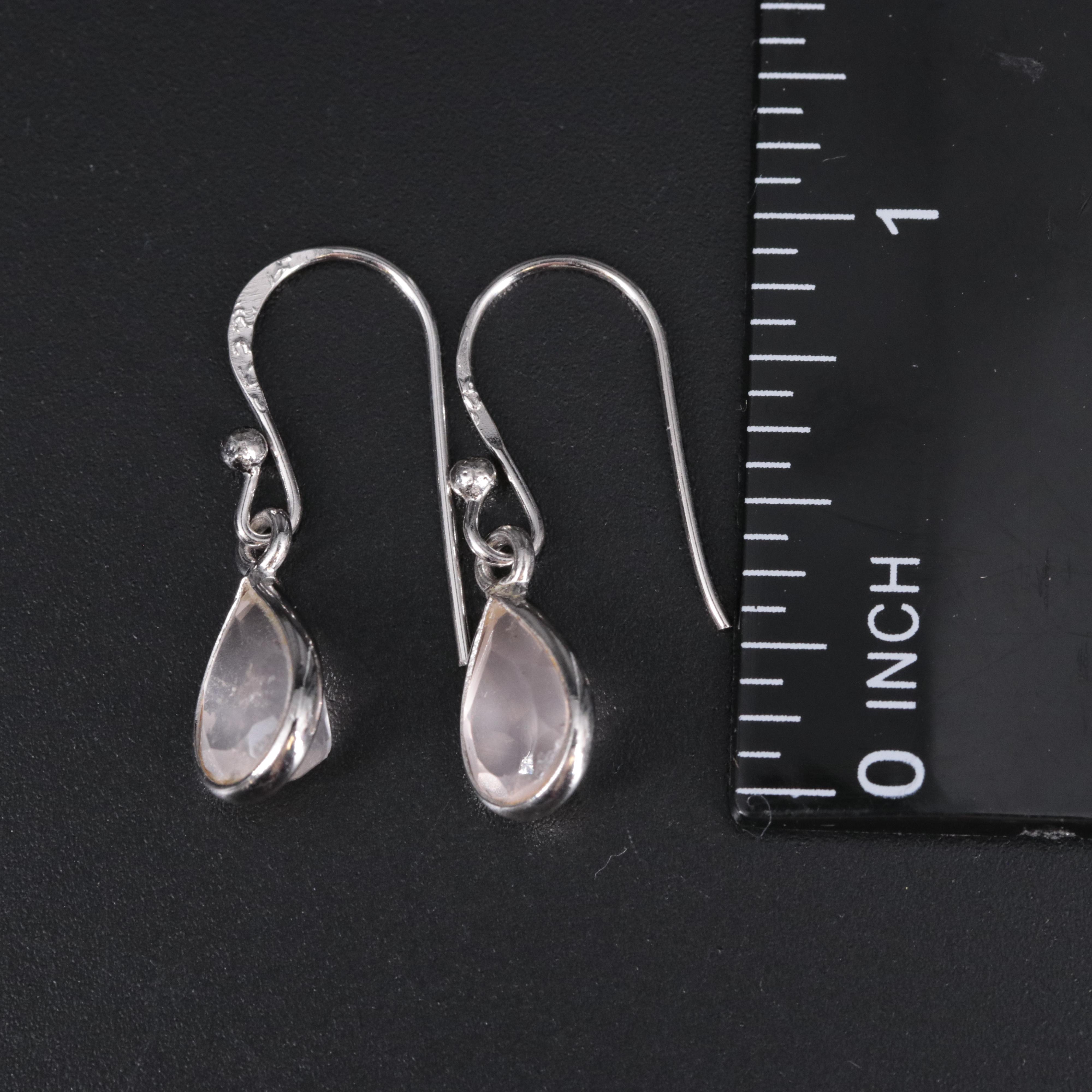 Sterling Silver Gemstone Drop Earrings