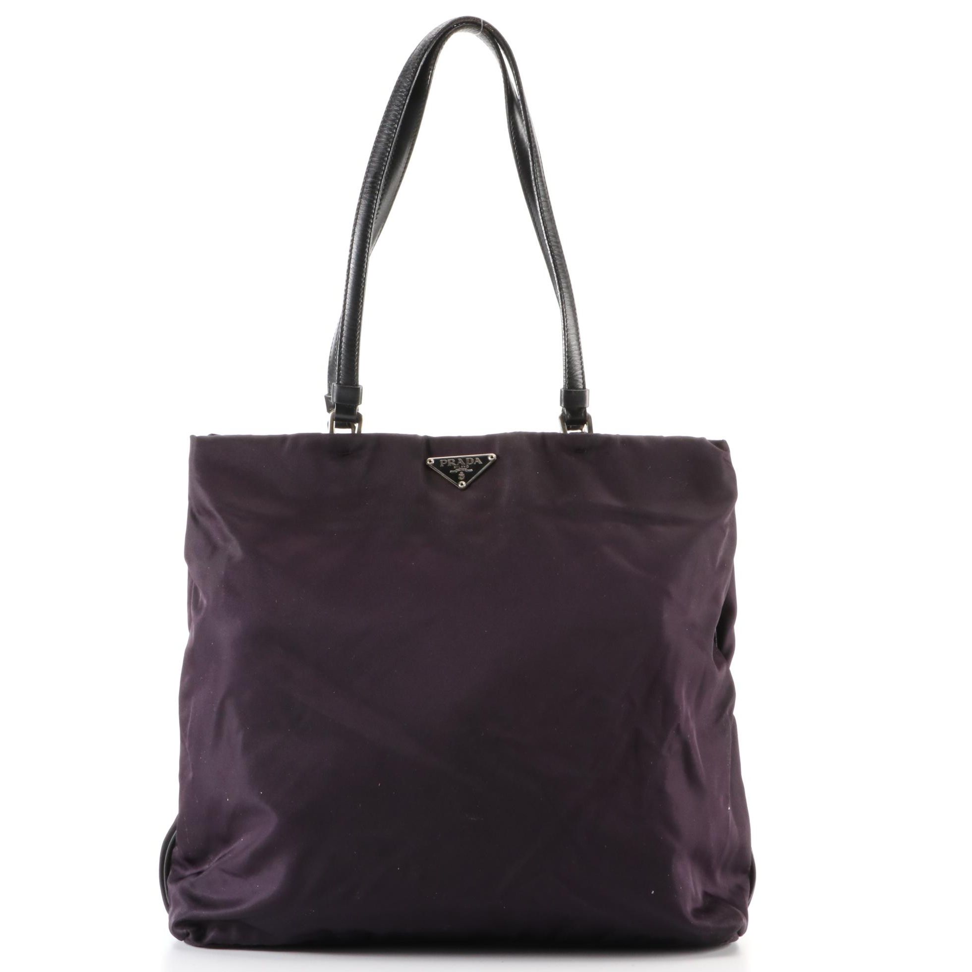 Prada Small Tote in Nylon Gabardine and Leather