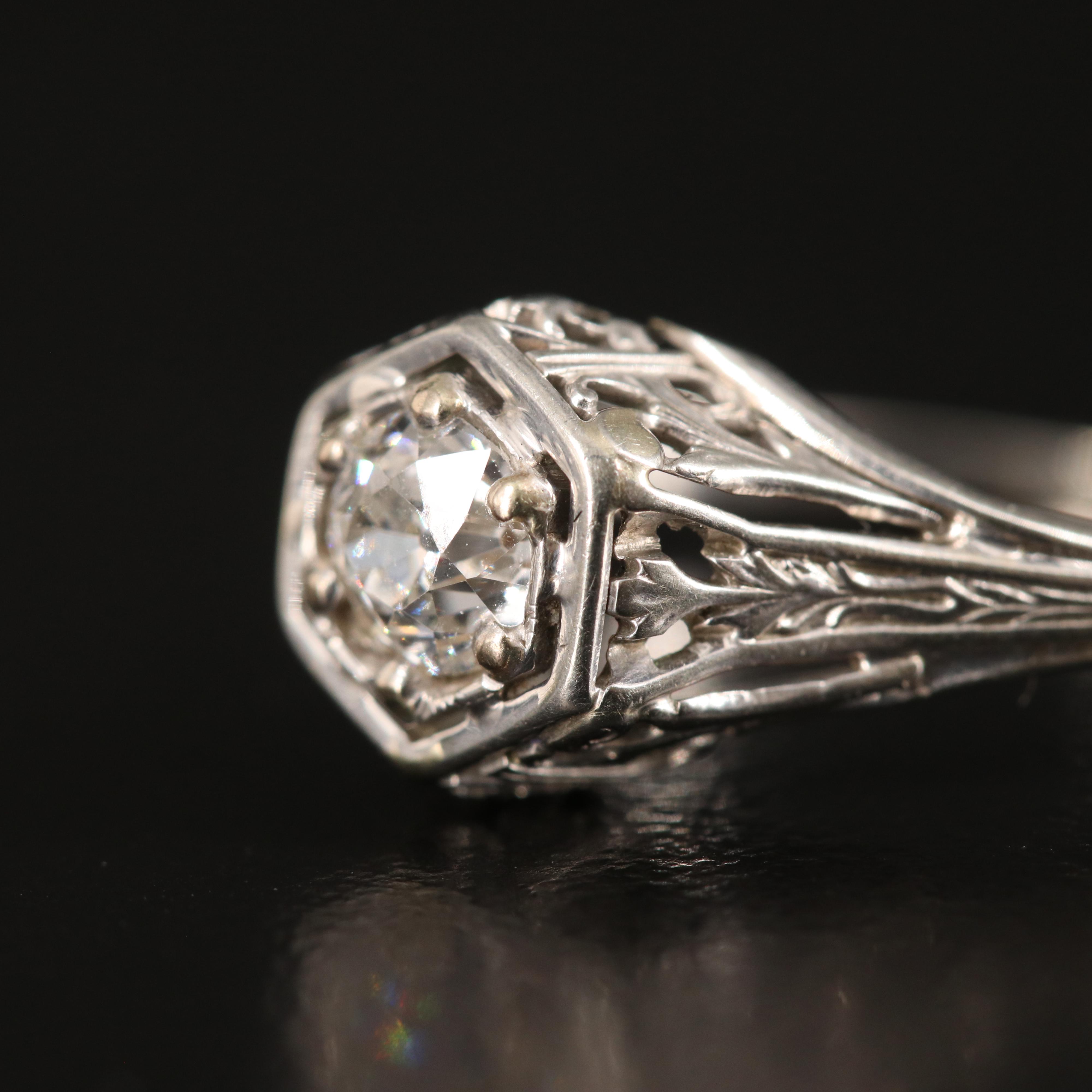 Antique 18K 0.36 ct Diamond Solitaire Ring
