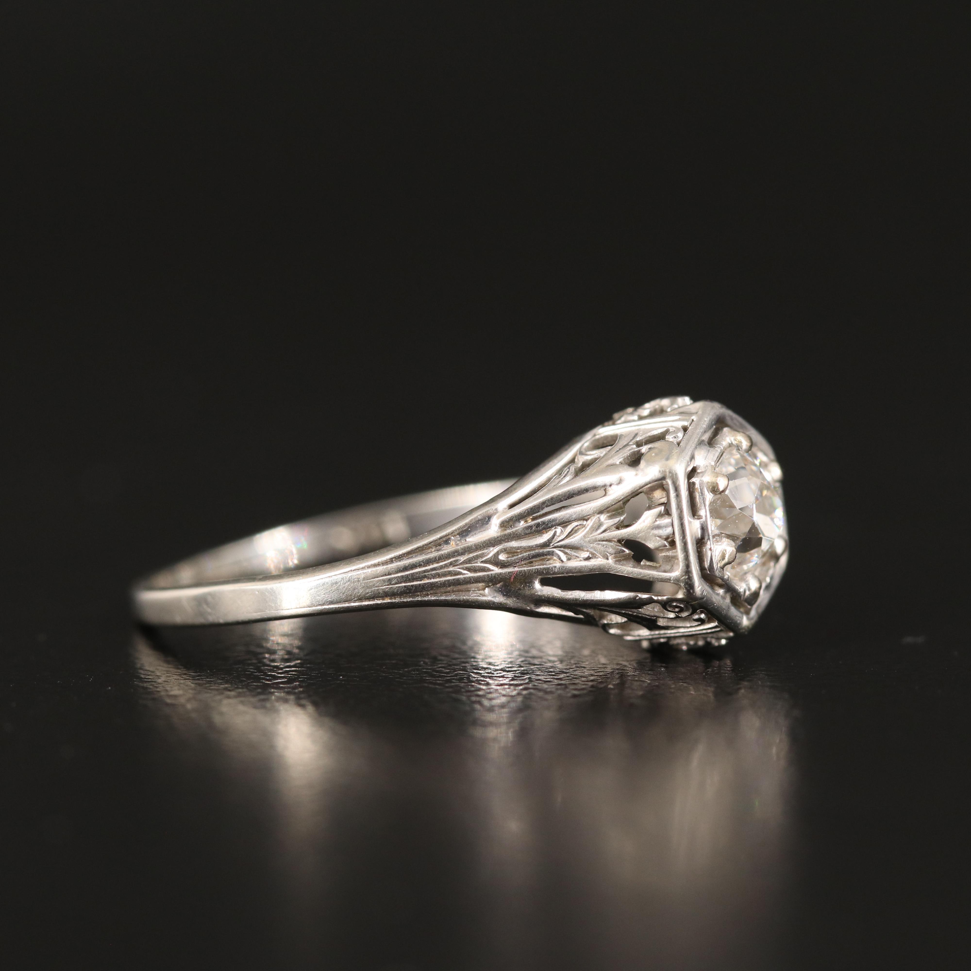 Antique 18K 0.36 ct Diamond Solitaire Ring