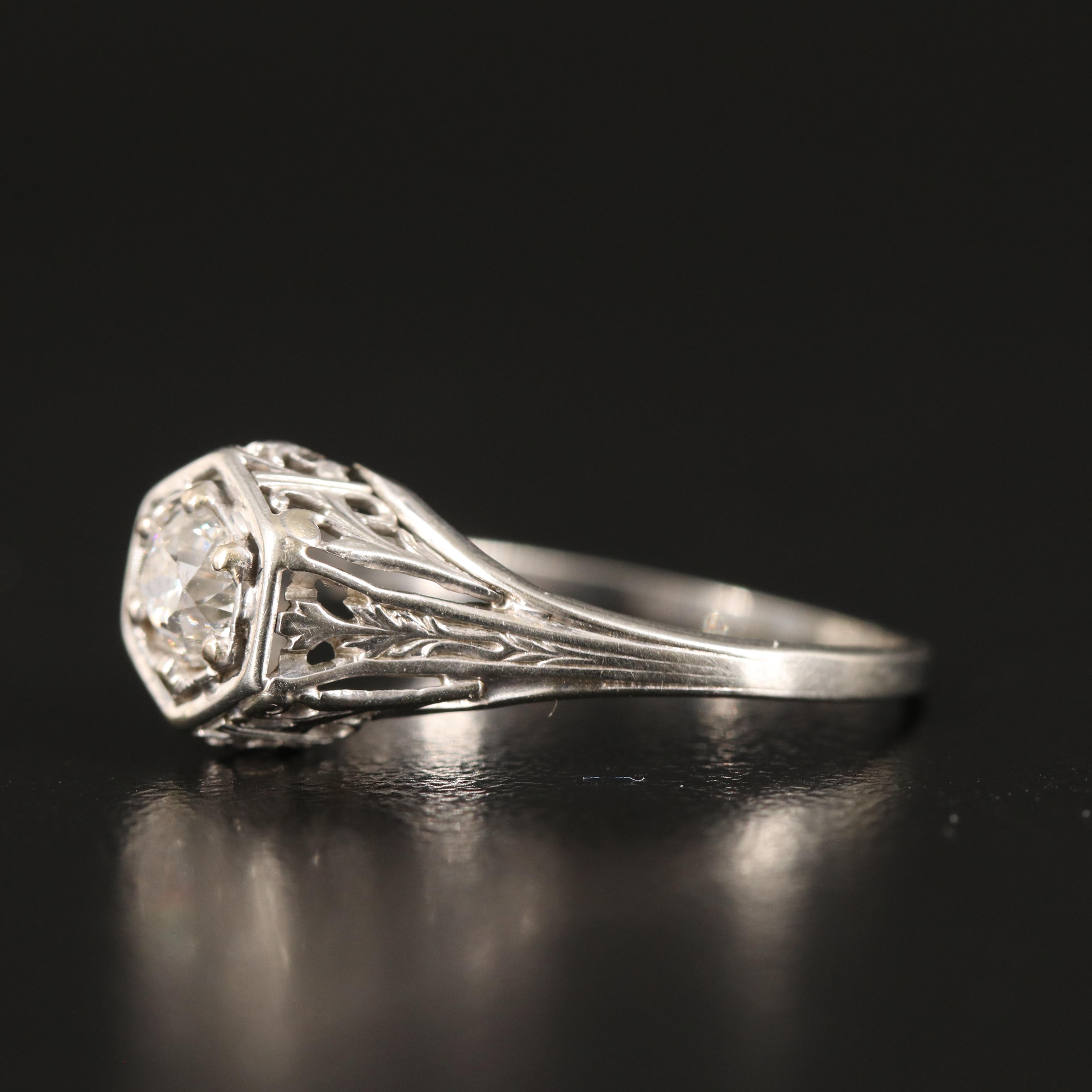 Antique 18K 0.36 ct Diamond Solitaire Ring