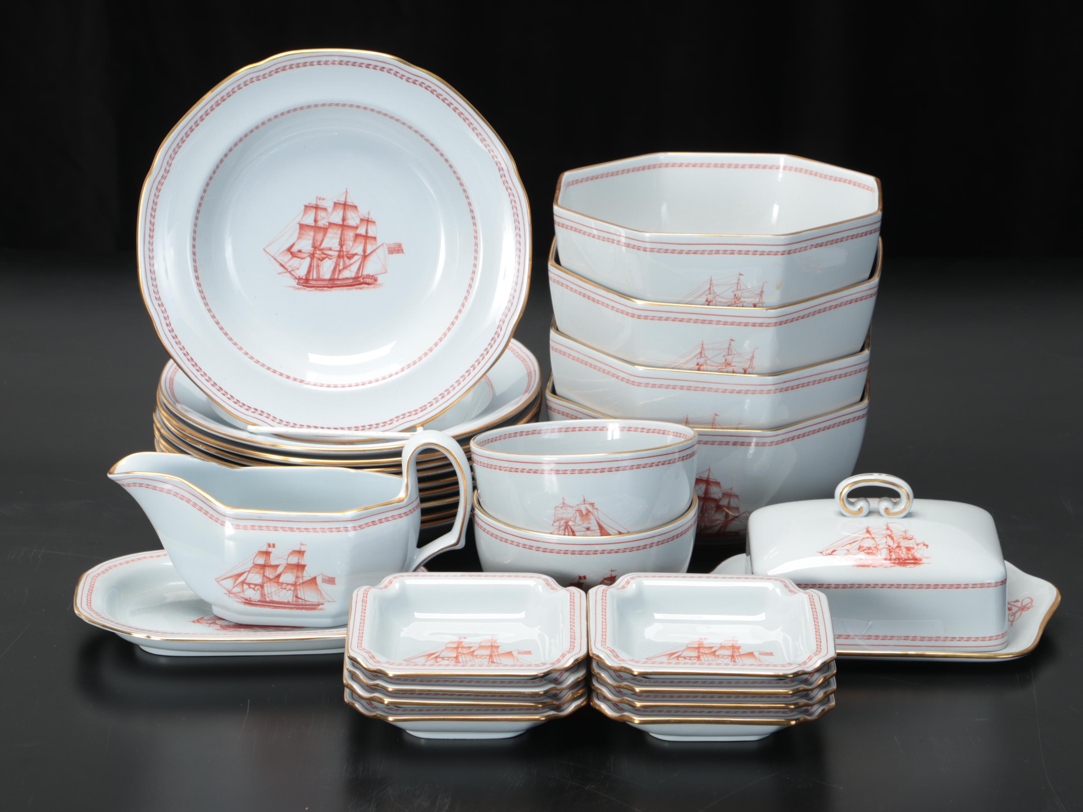 Spode "Trade Winds Red" Tableware, 1962-1993