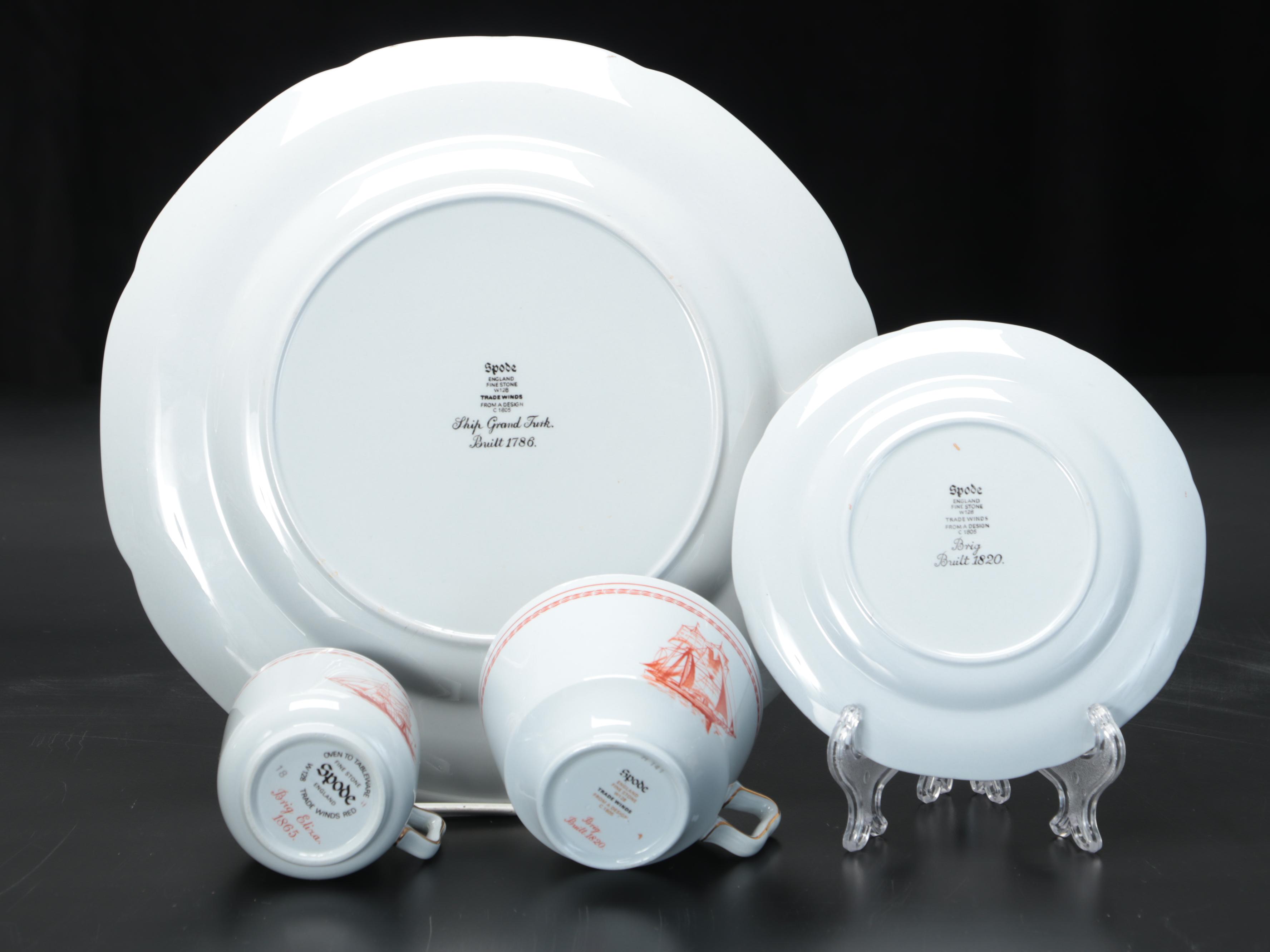 Spode "Trade Winds Red" Tableware, 1962-1993