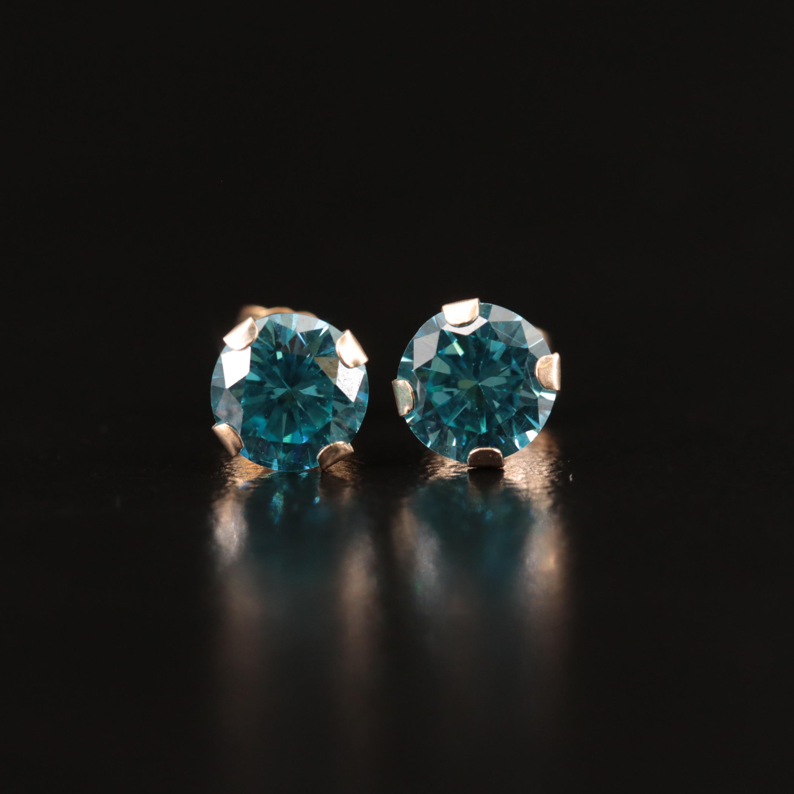 10K Gold Filled Cubic Zirconia Stud Earrings