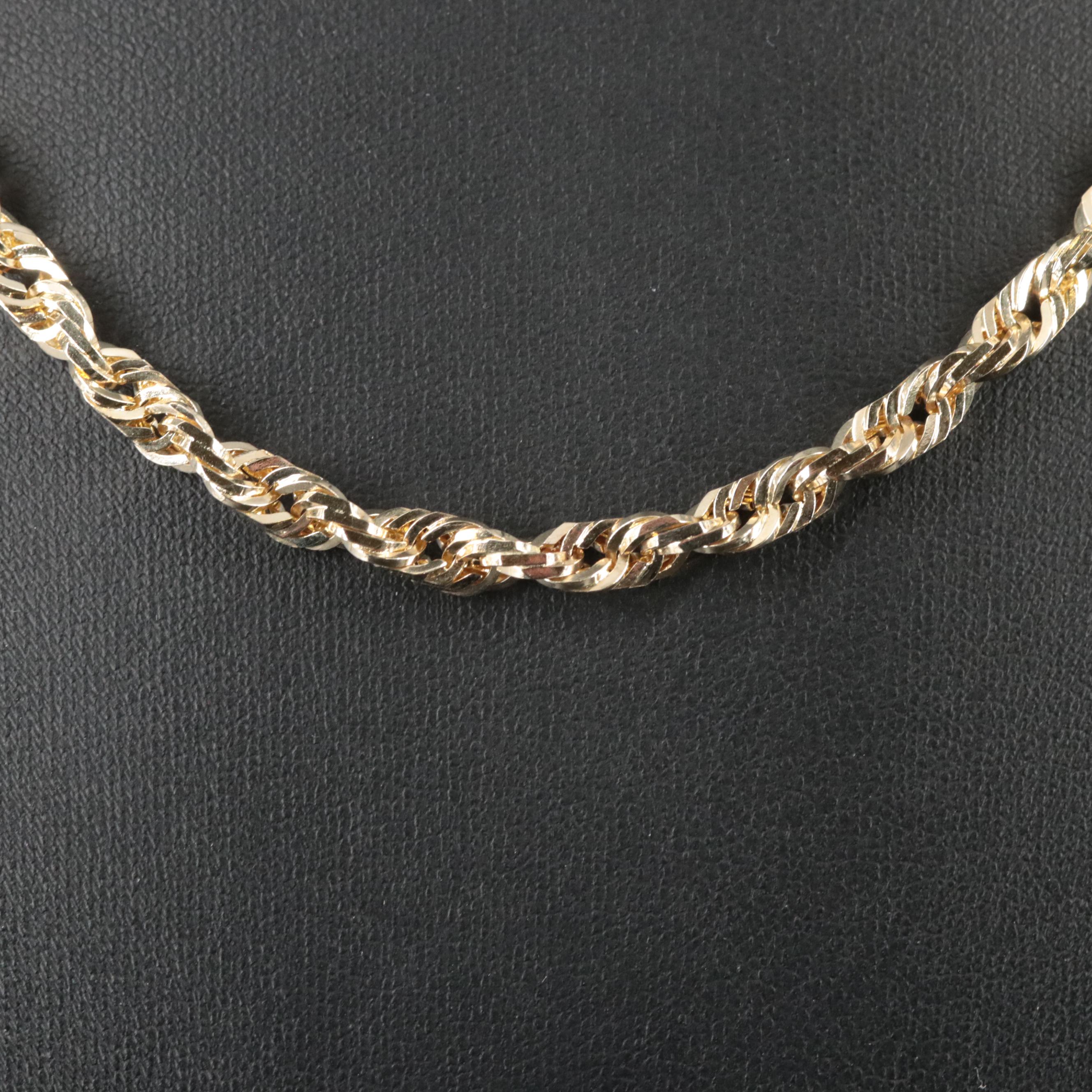 10K French Rope Chain Necklace