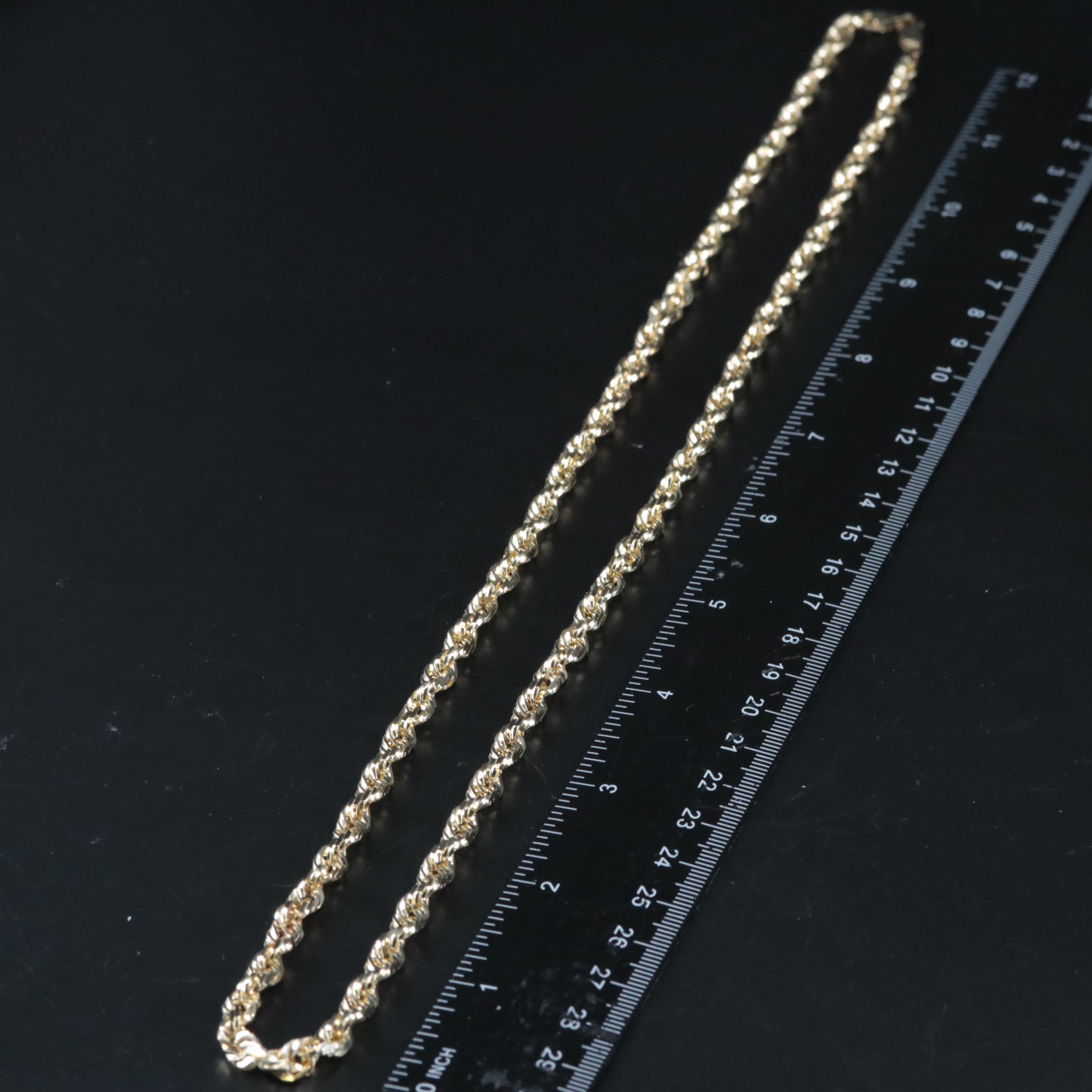 10K French Rope Chain Necklace