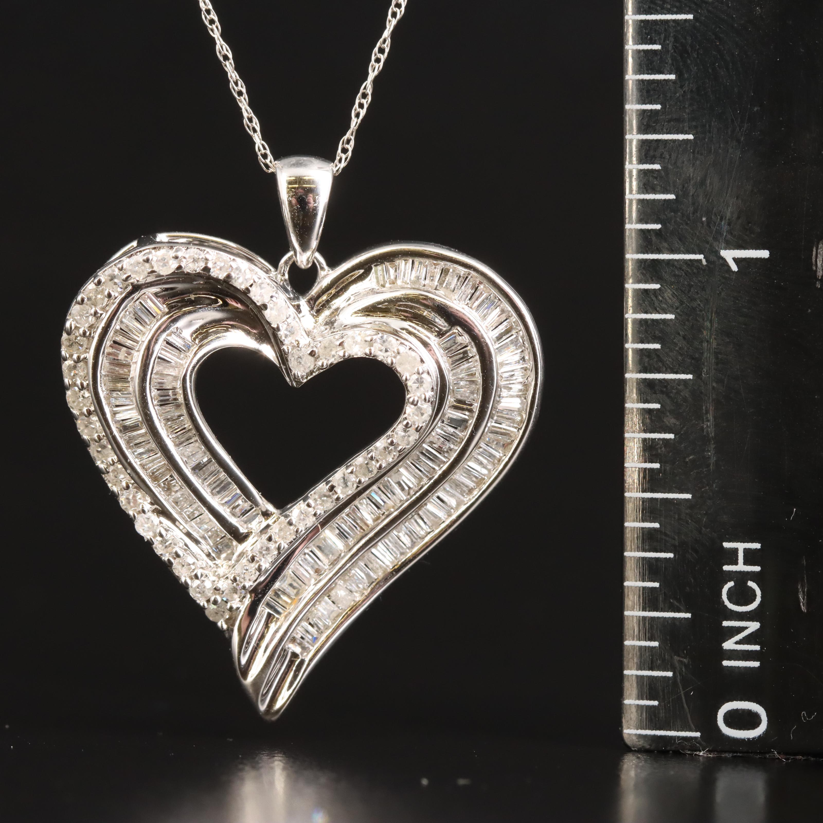 Sterling 1.53 CTW Diamond Heart on 10K Chain