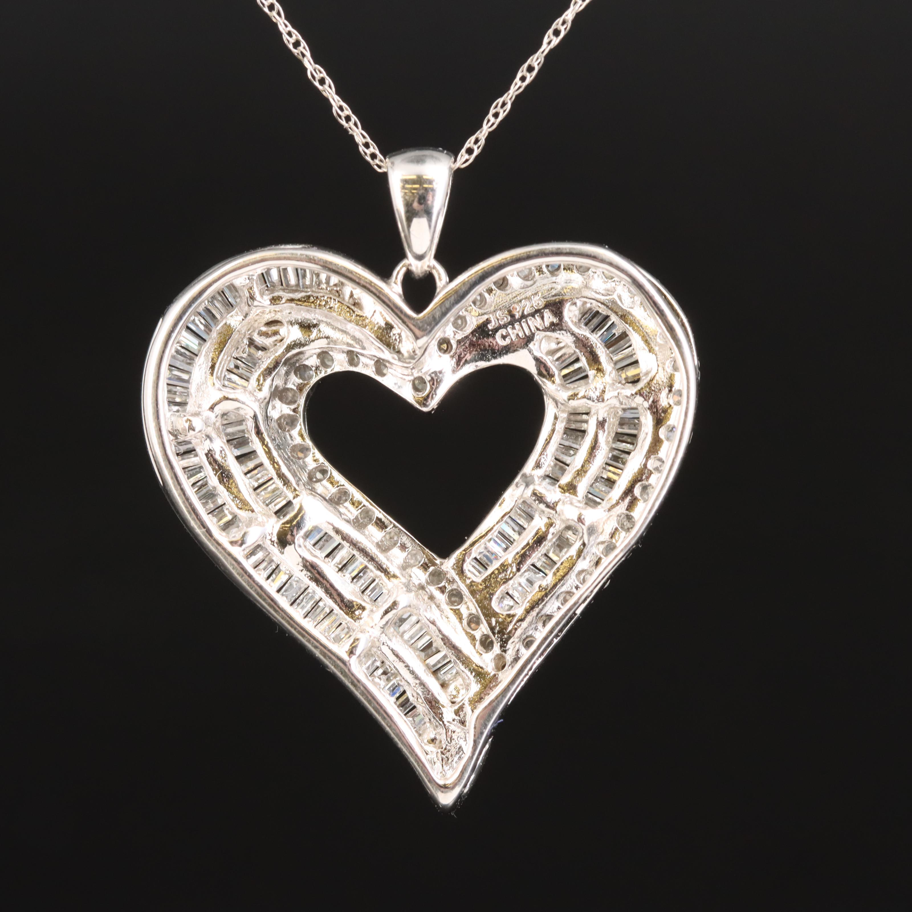Sterling 1.53 CTW Diamond Heart on 10K Chain
