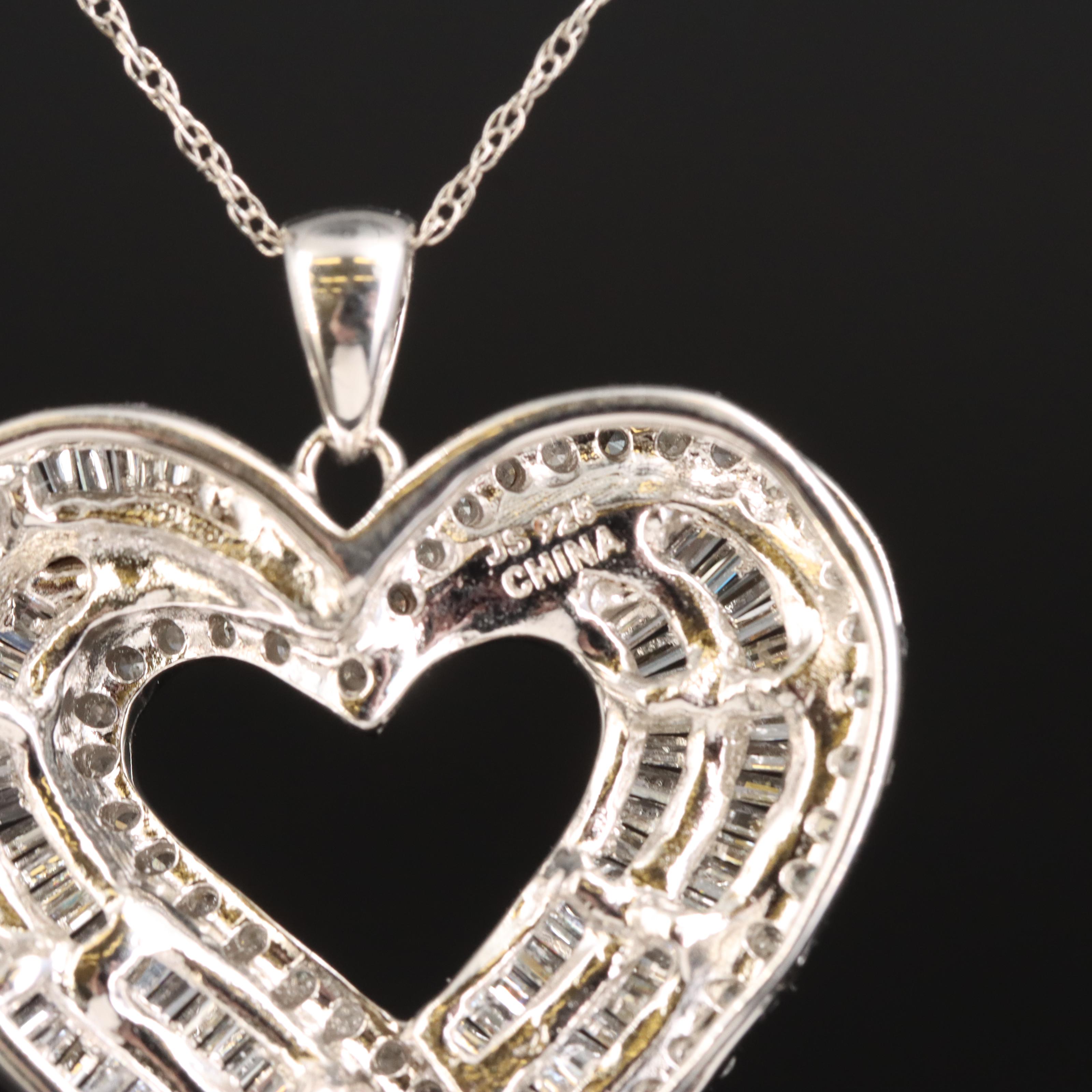Sterling 1.53 CTW Diamond Heart on 10K Chain