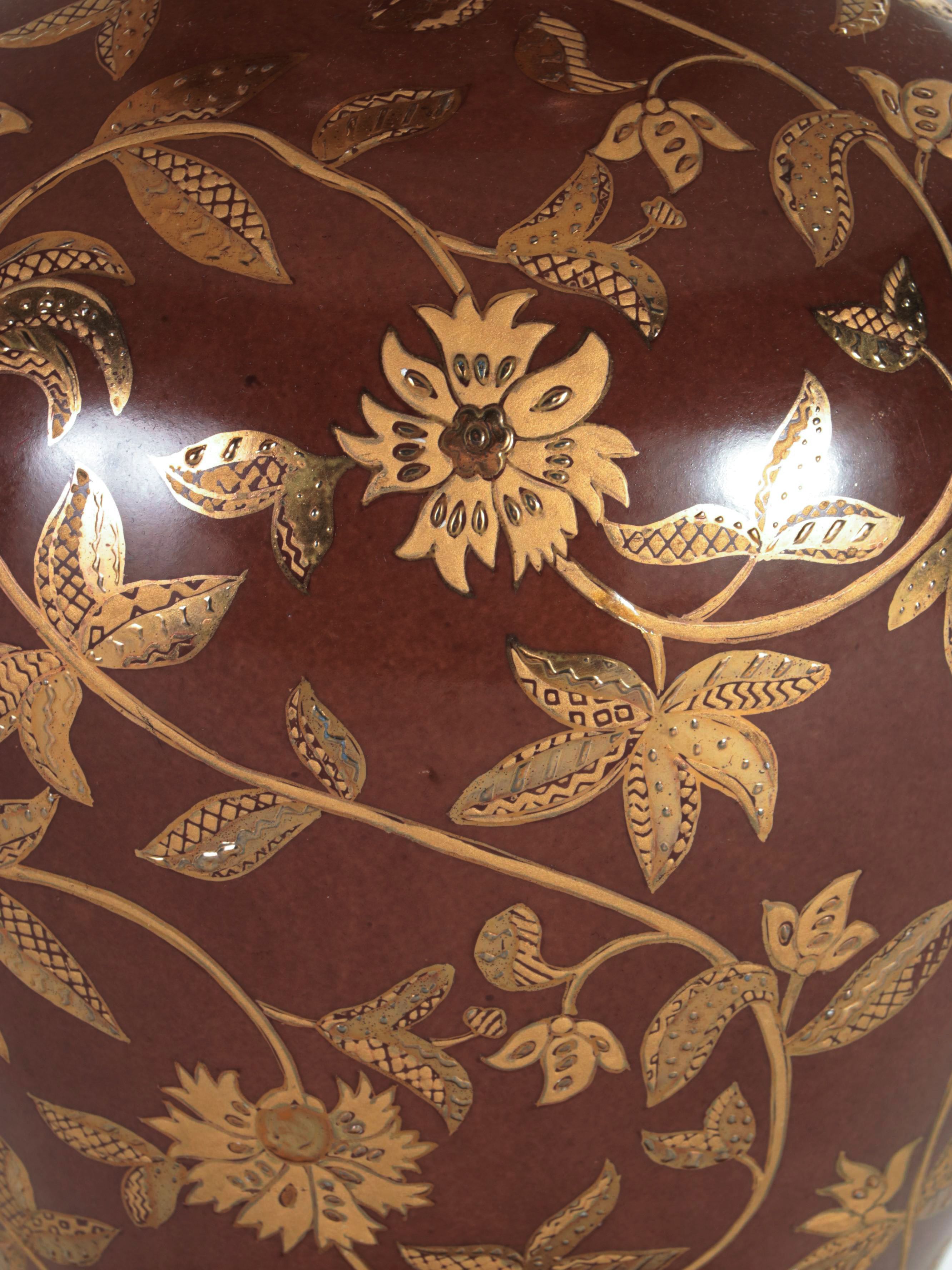 Pair of Frederick Cooper Ceramic Vase Table Lamps, Contemporary