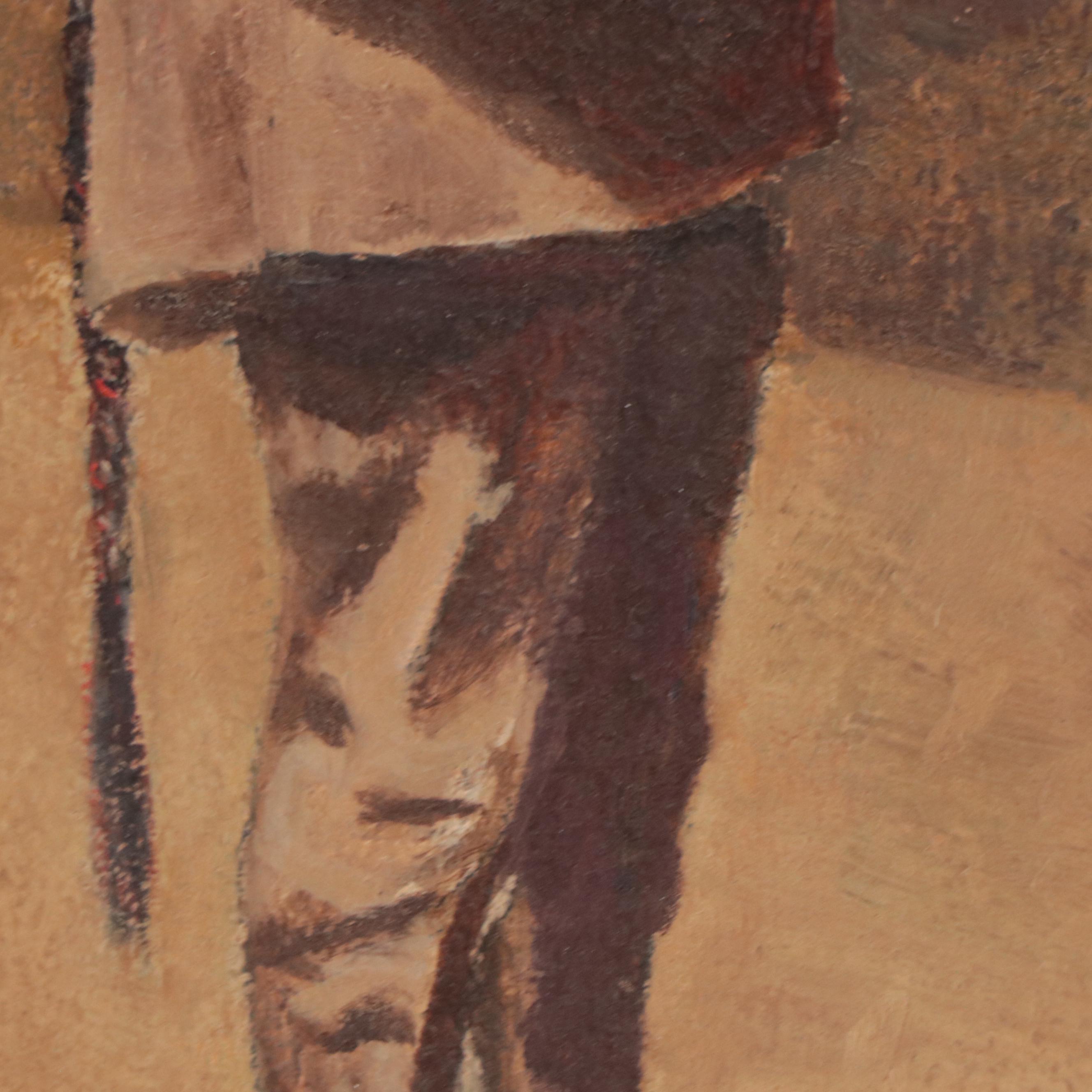 Helen Bradford Oil Painting "Little Friends," Mid-20th Century