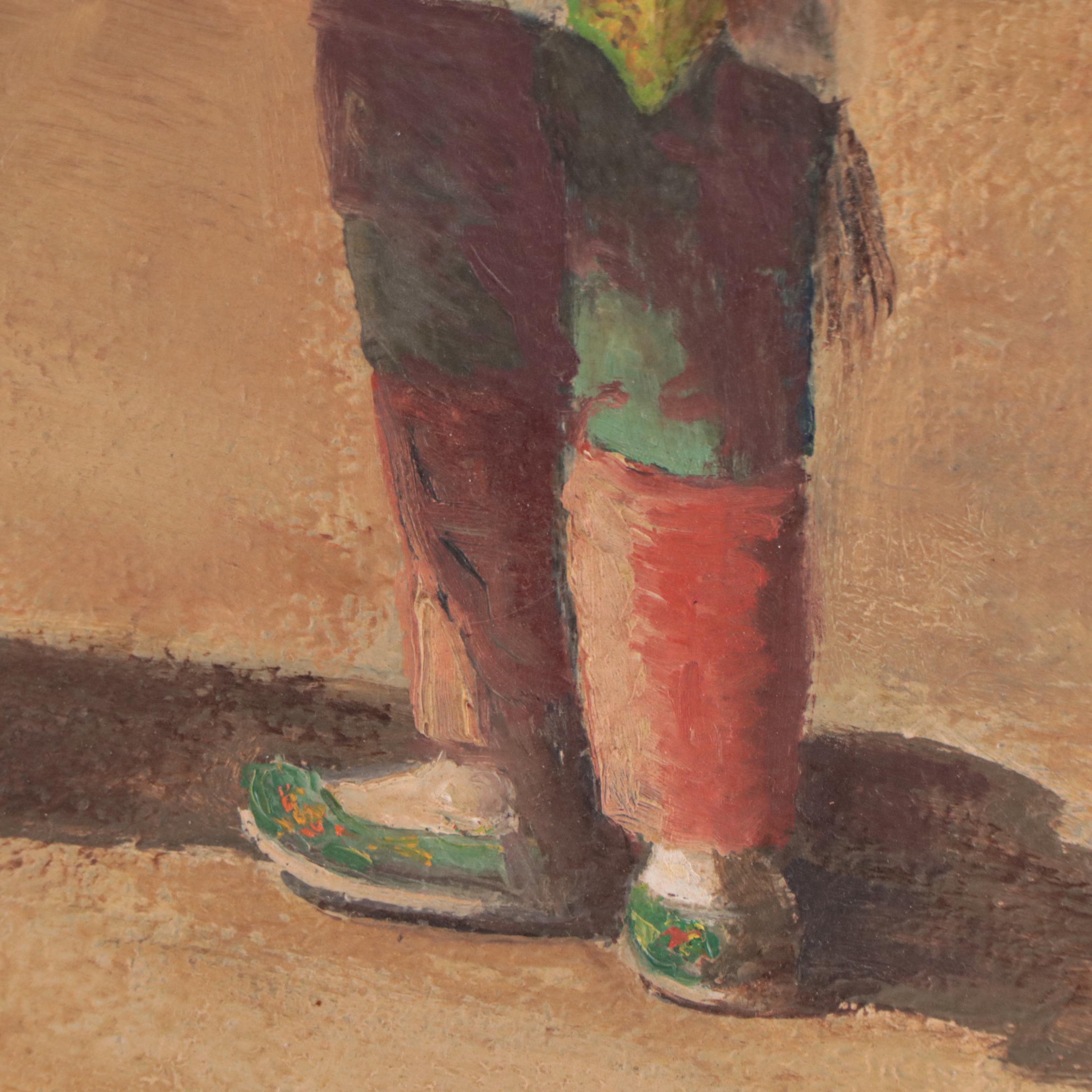 Helen Bradford Oil Painting "Little Friends," Mid-20th Century