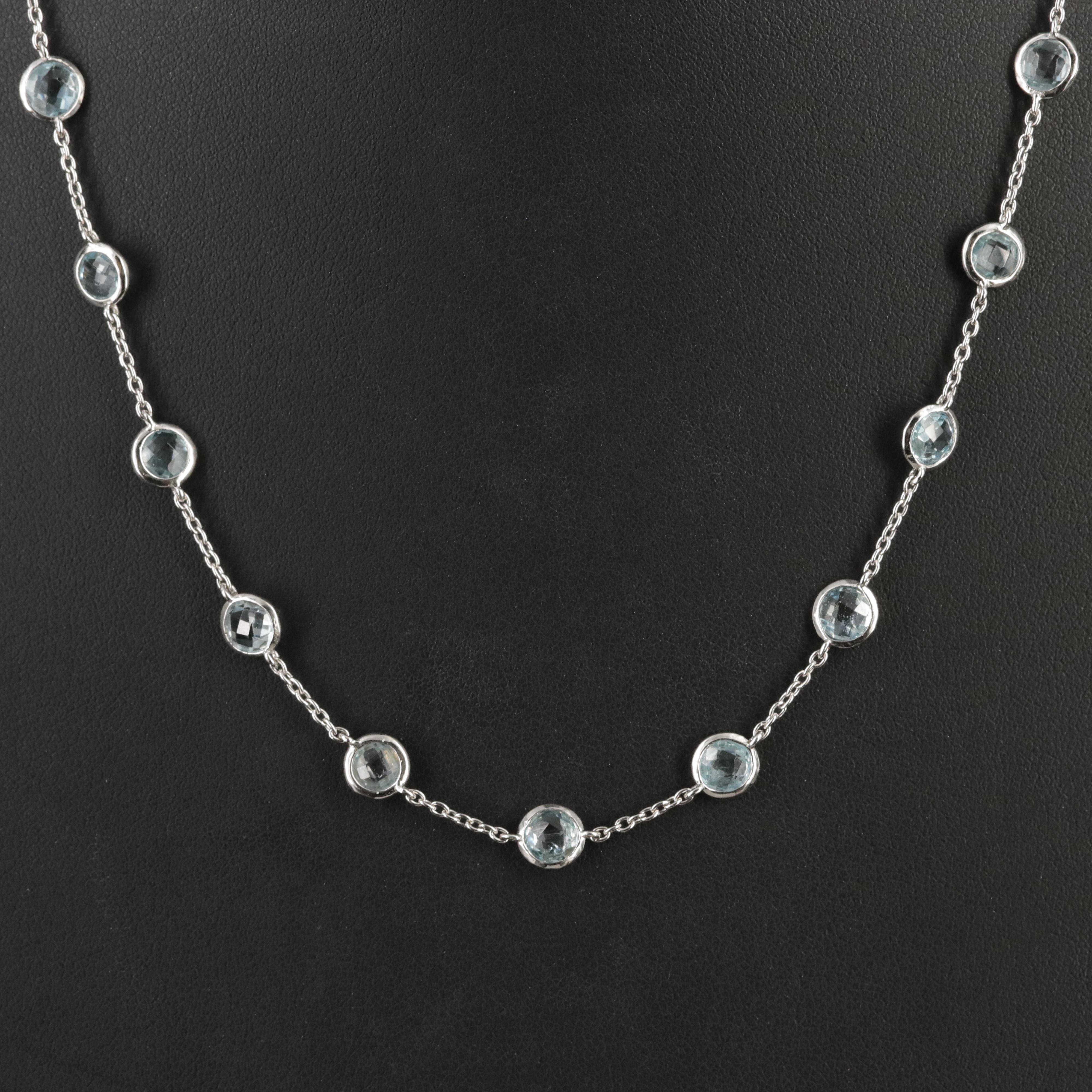 Sterling Sky Blue Topaz Station Necklace