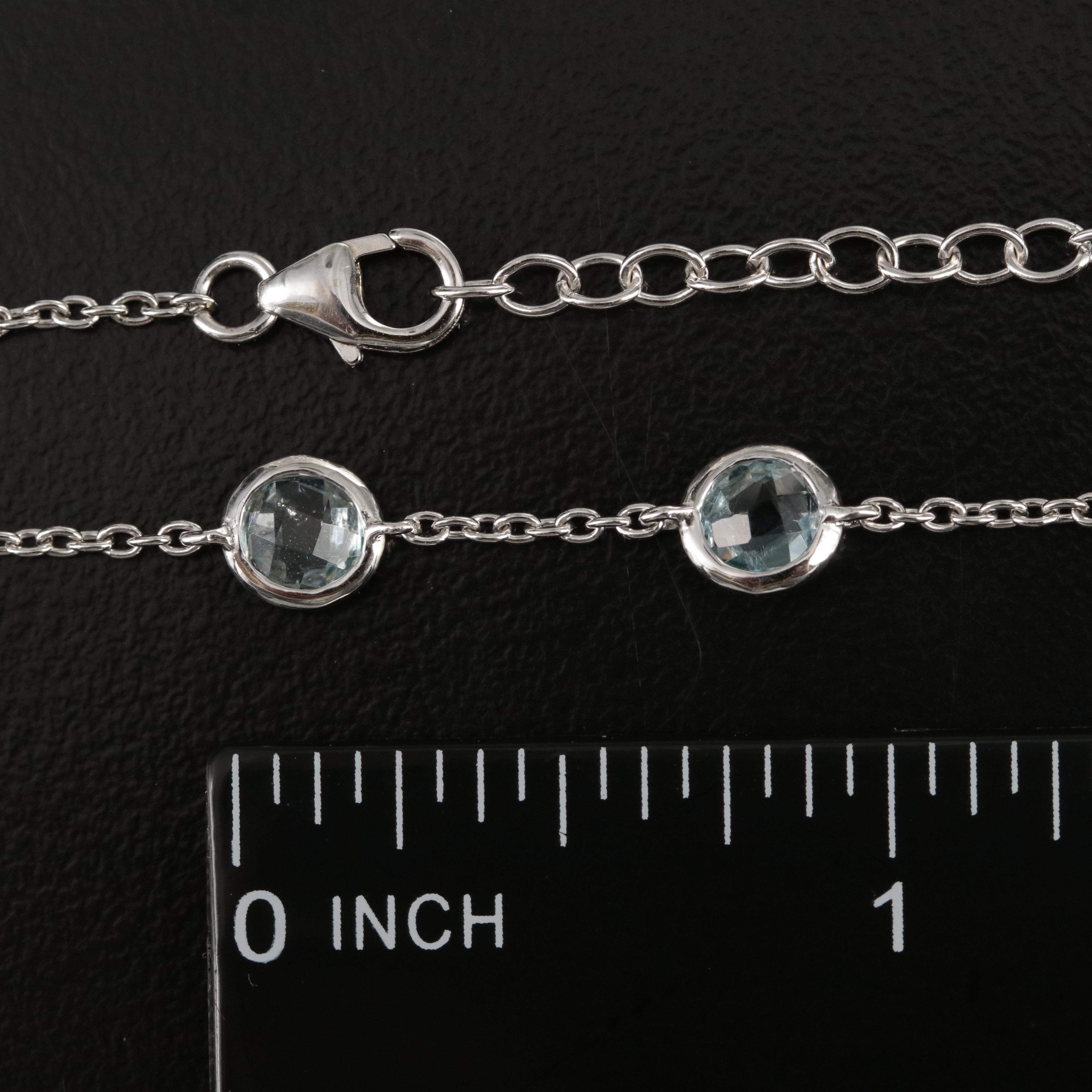 Sterling Sky Blue Topaz Station Necklace