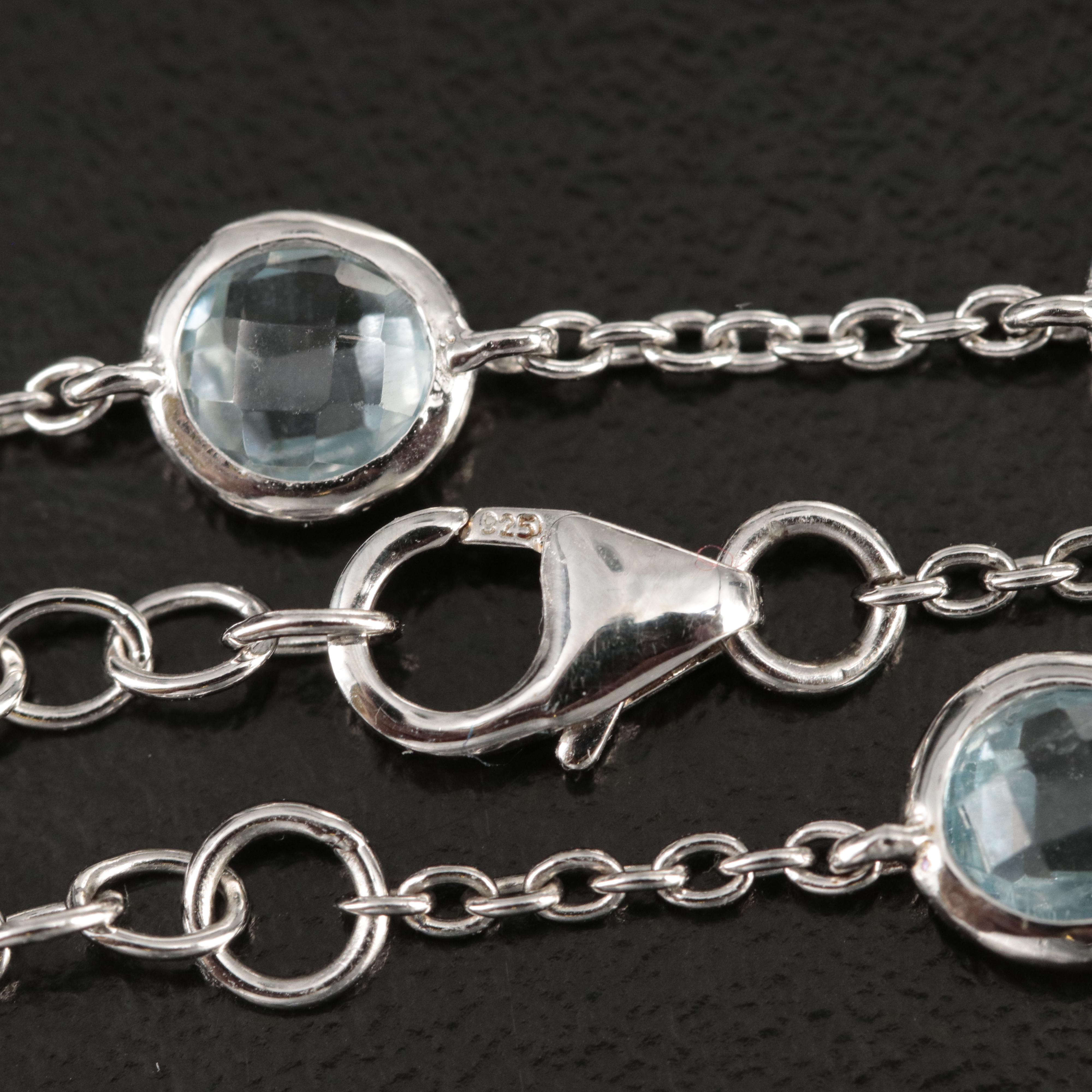 Sterling Sky Blue Topaz Station Necklace