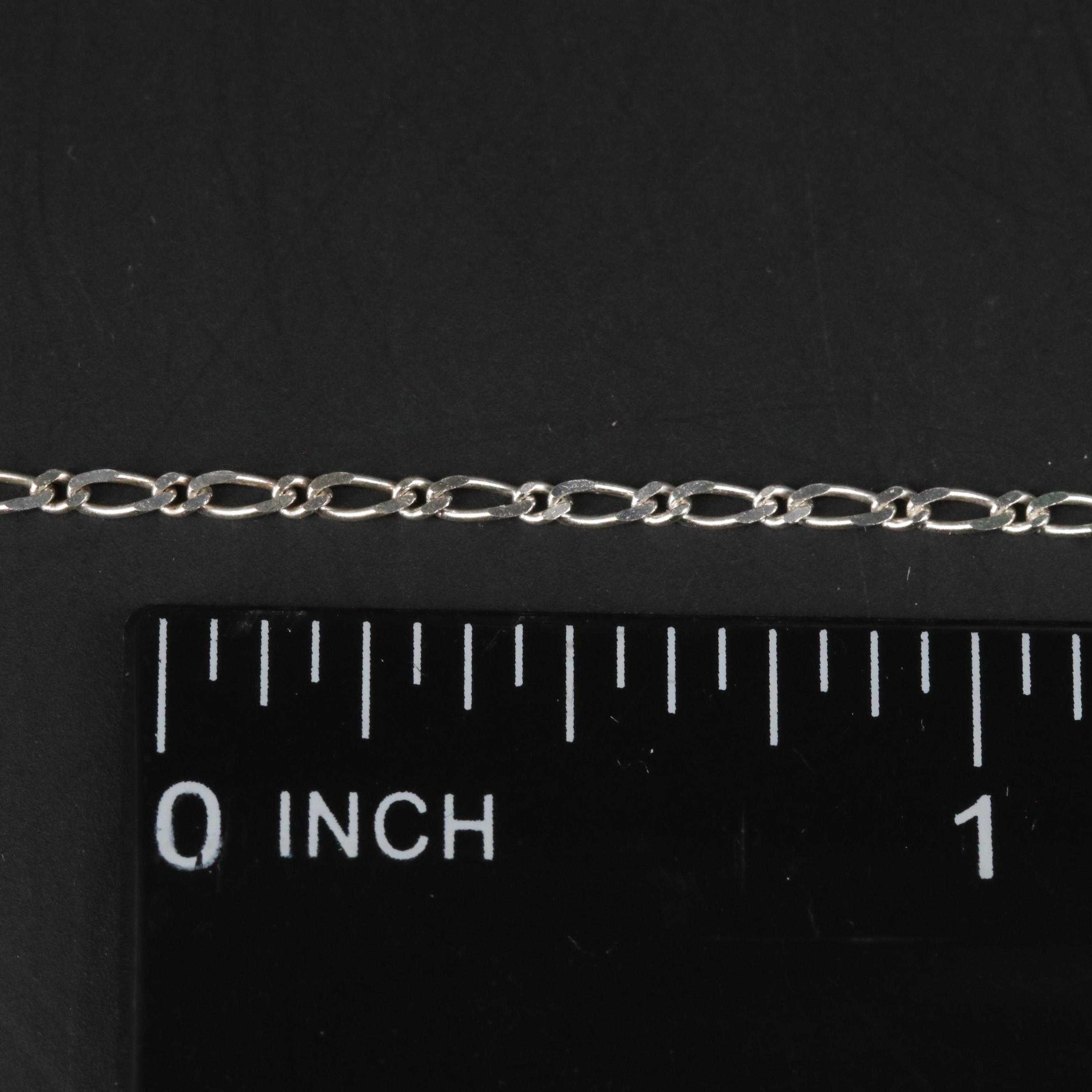 Sterling Figaro Chain Necklace