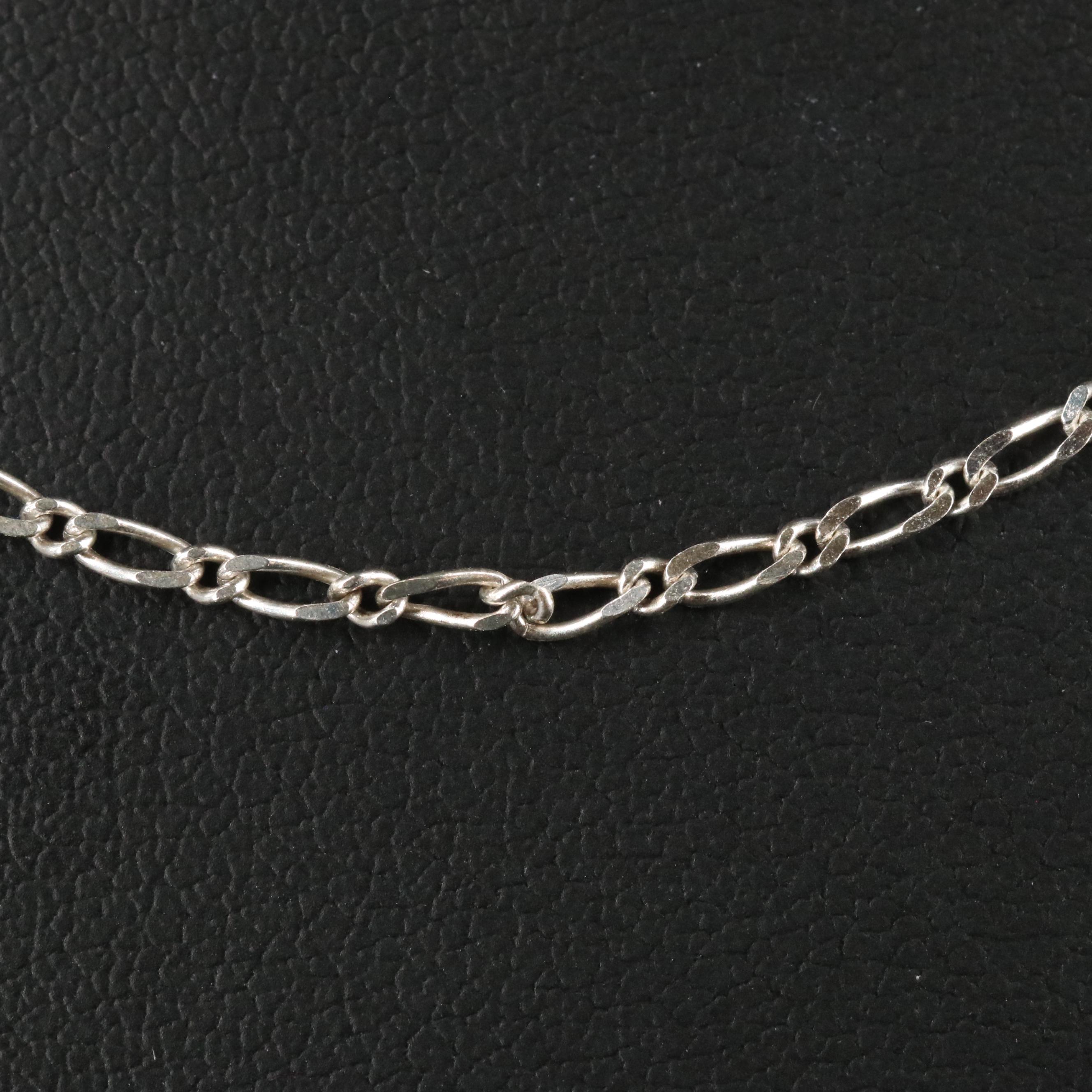 Sterling Figaro Chain Necklace