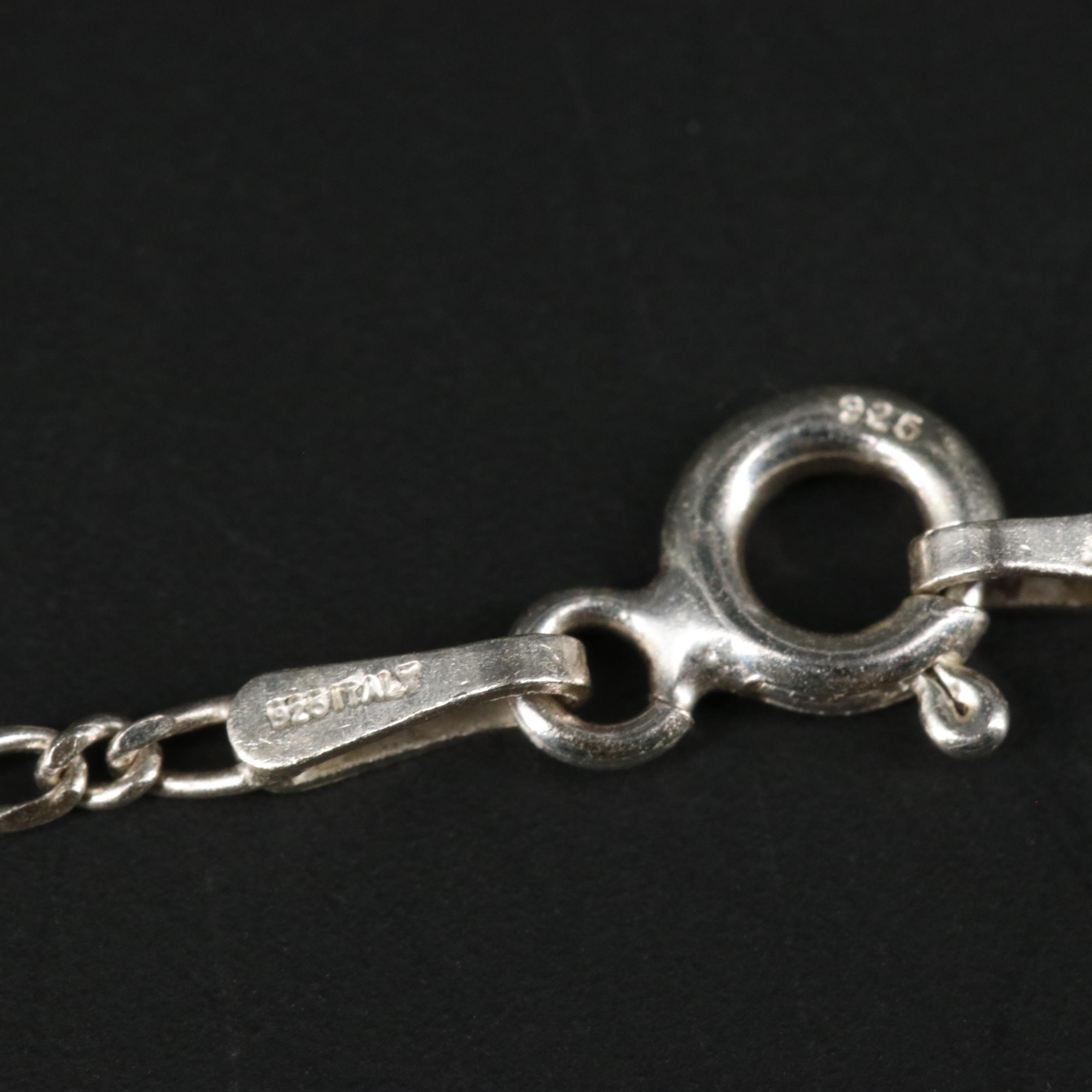 Sterling Figaro Chain Necklace