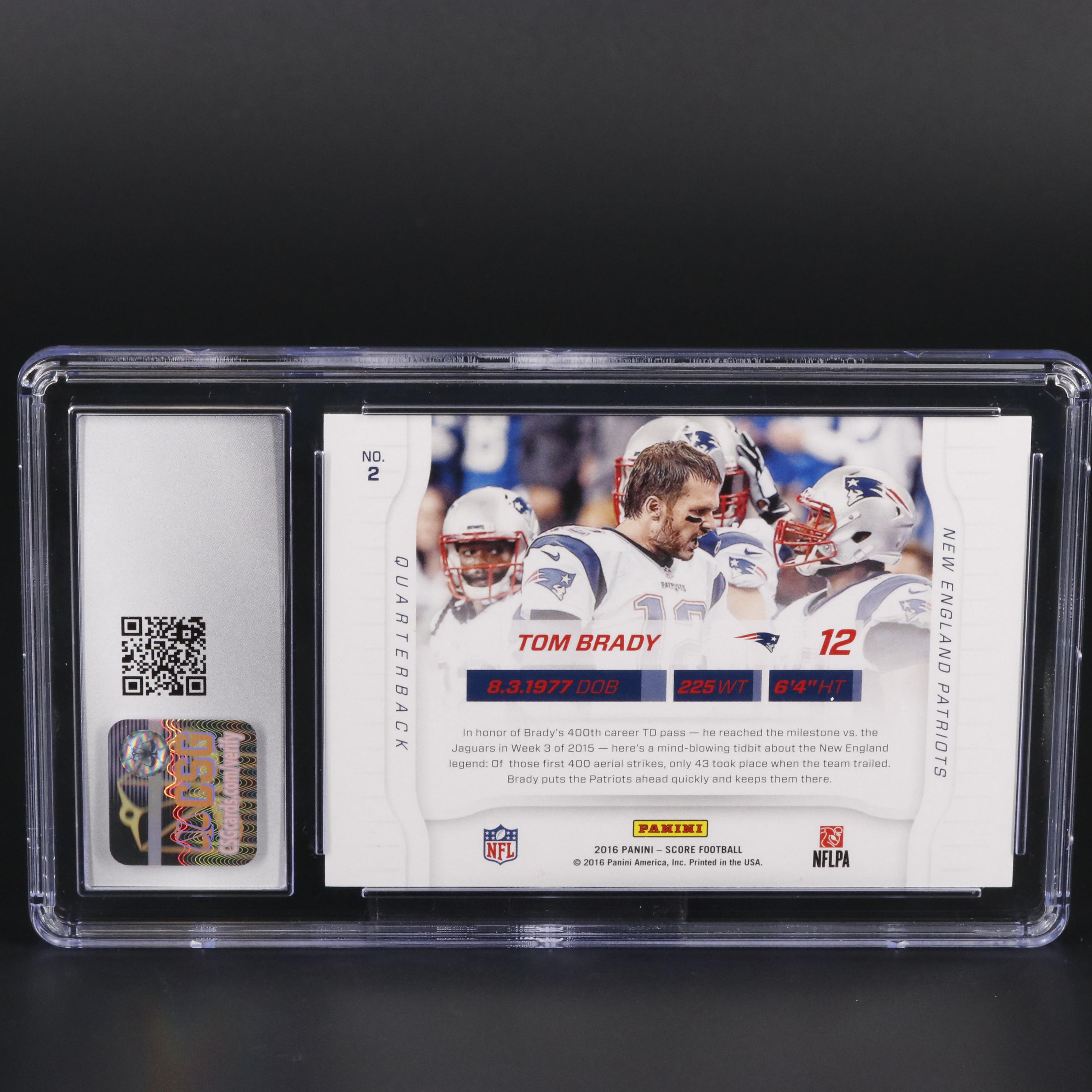 2016 Panini Score Sidelines Tom Brady #2 Graded CSG Mint 9 Football Card