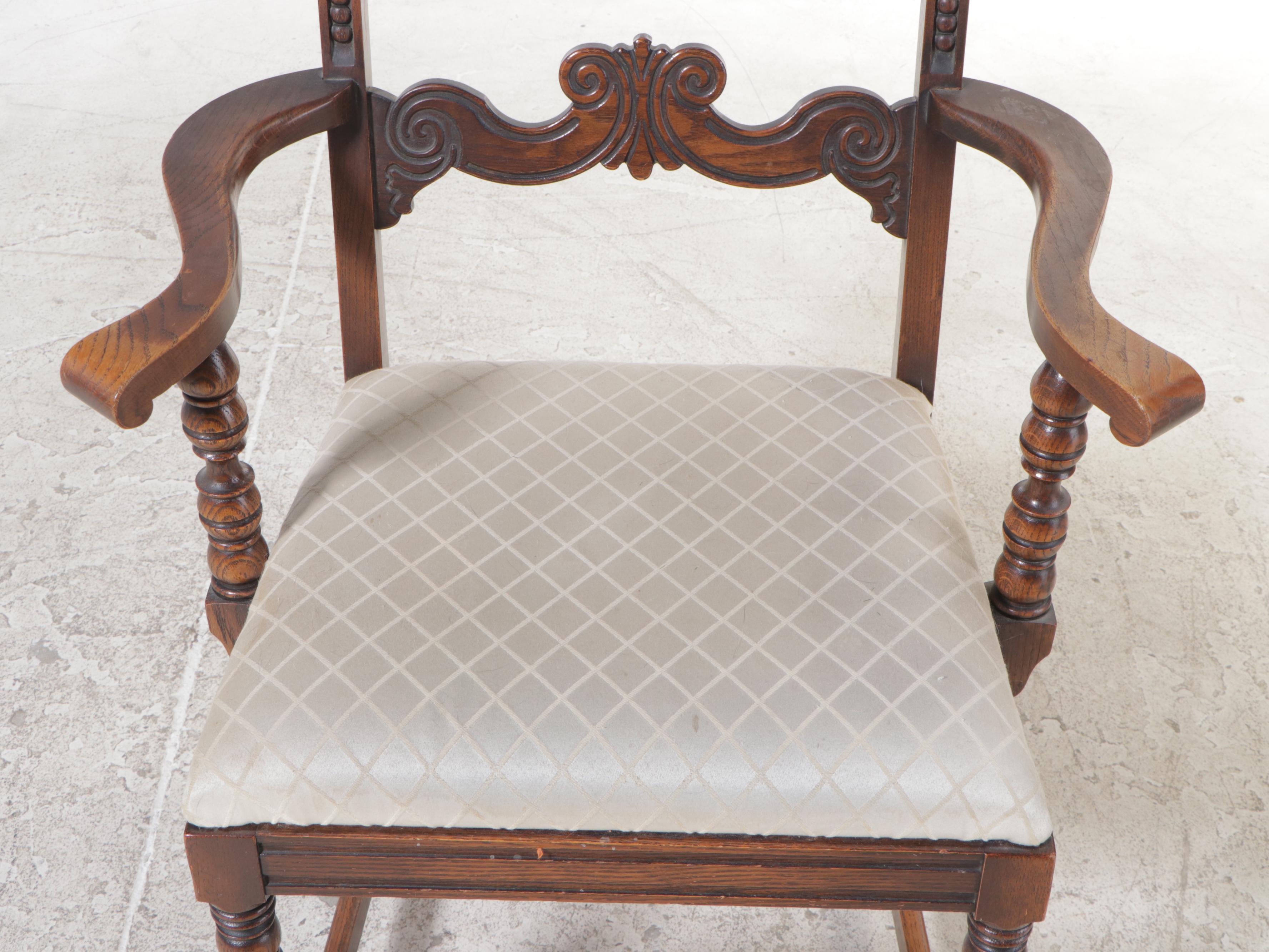 Jacobean Style Oak Dining Set, 1930s