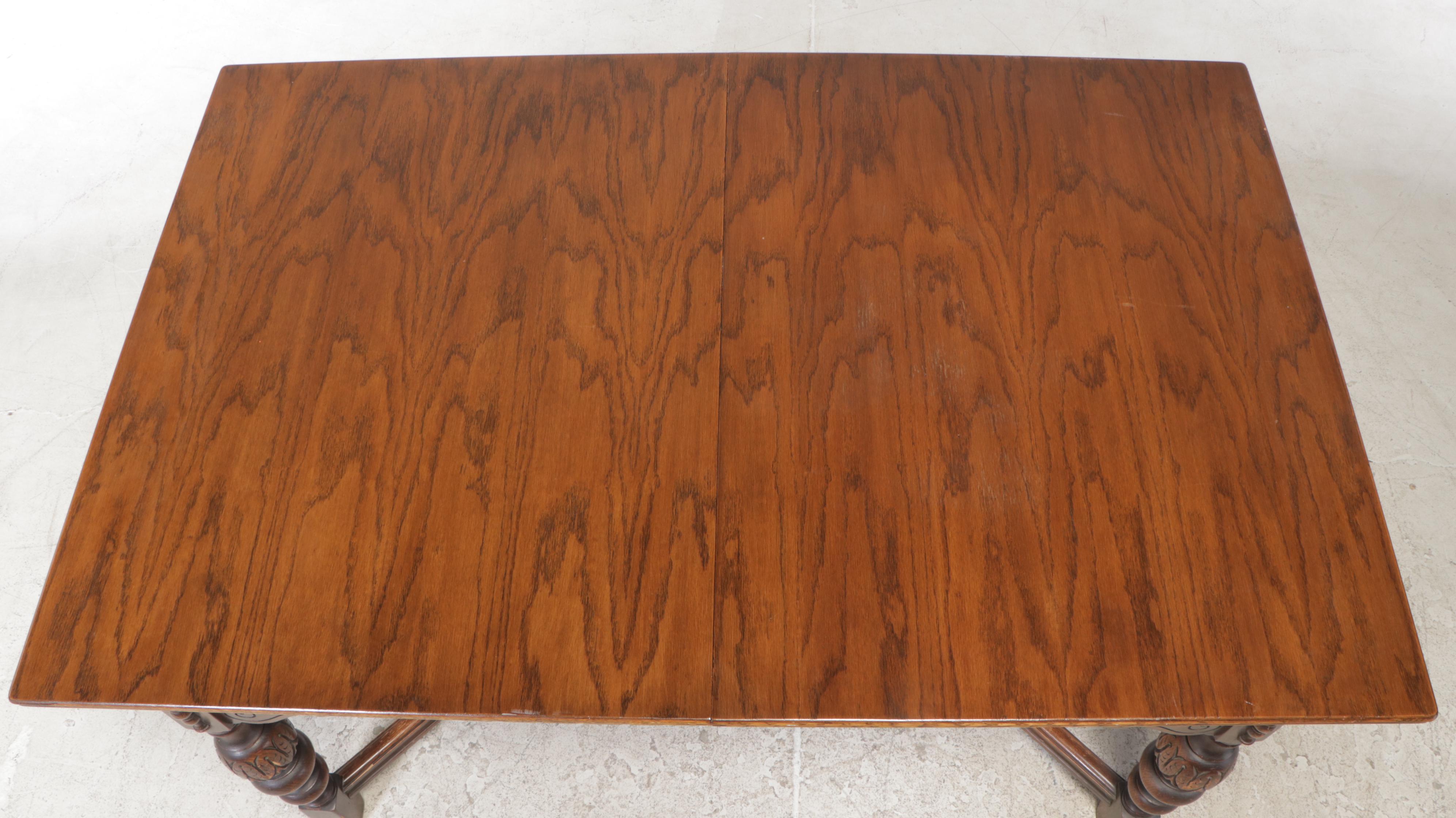 Jacobean Style Oak Dining Set, 1930s