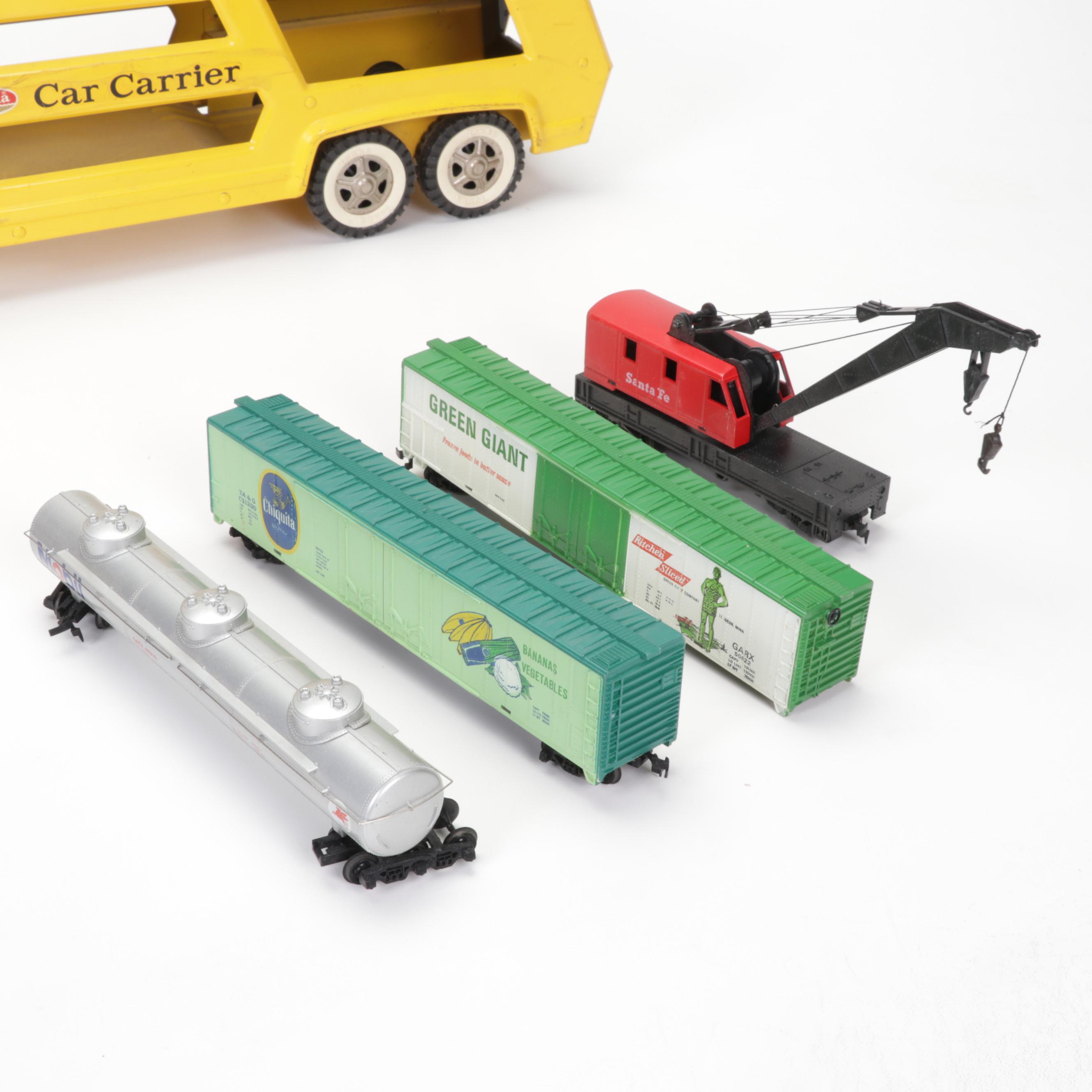 Tonka Car Carrier, Tyco Model Train Cars, and More Toy Vehicles