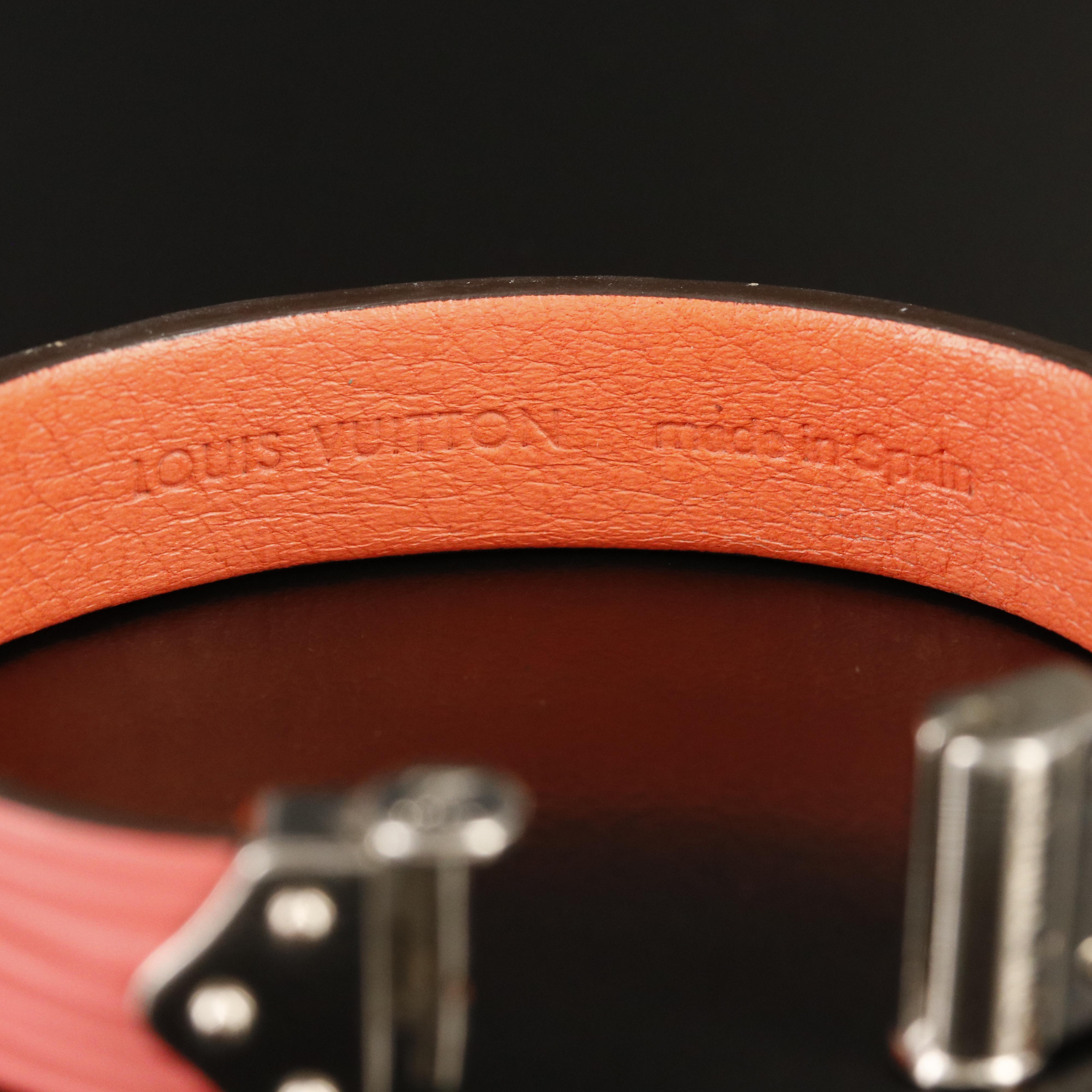 Louis Vuitton Leather Epi Spirit Bracelet Corail