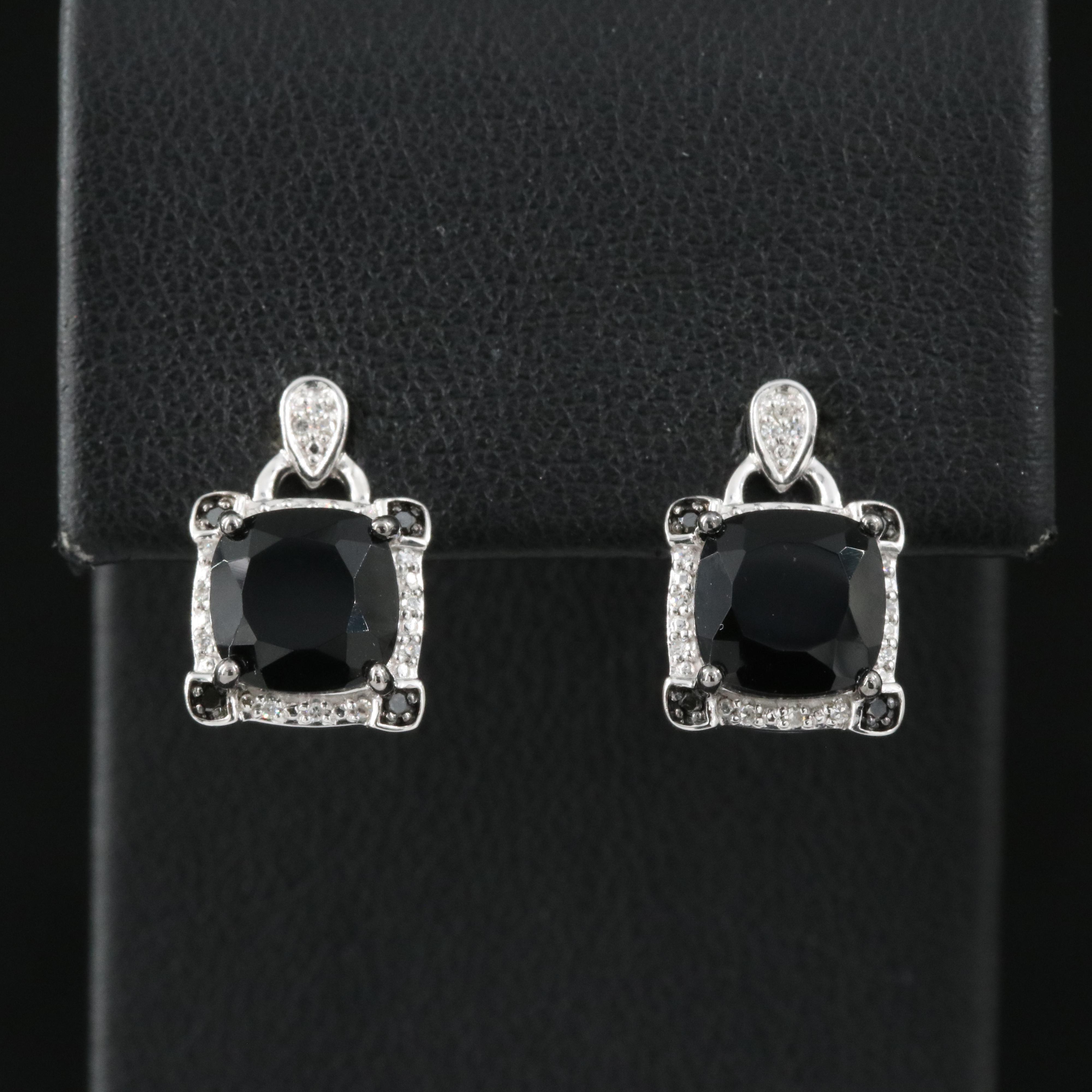 Sterling Cubic Zirconia and Diamond Earrings