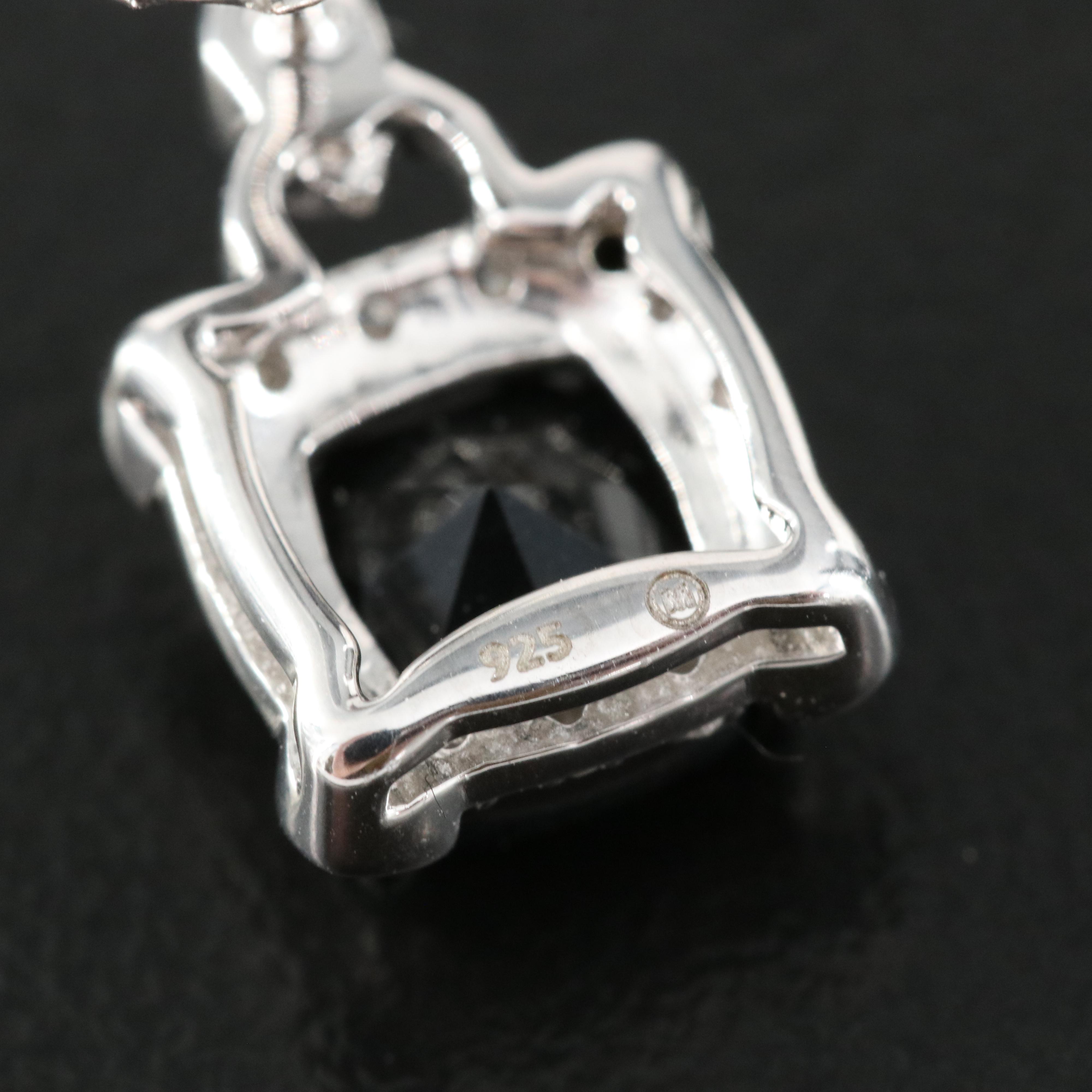 Sterling Cubic Zirconia and Diamond Earrings