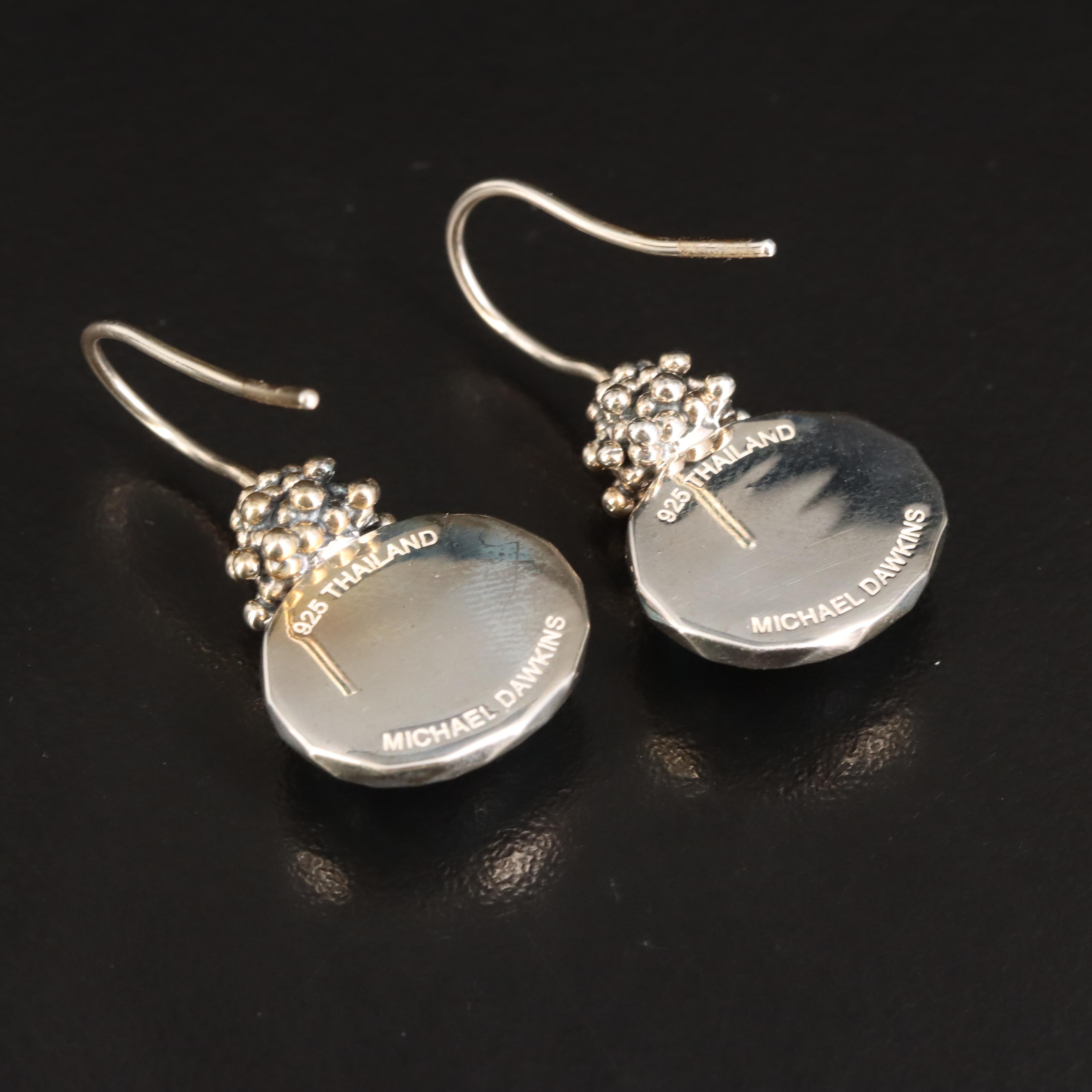 Michael Dawkins Sterling Quartz and Faux Turquoise Doublet Earrings