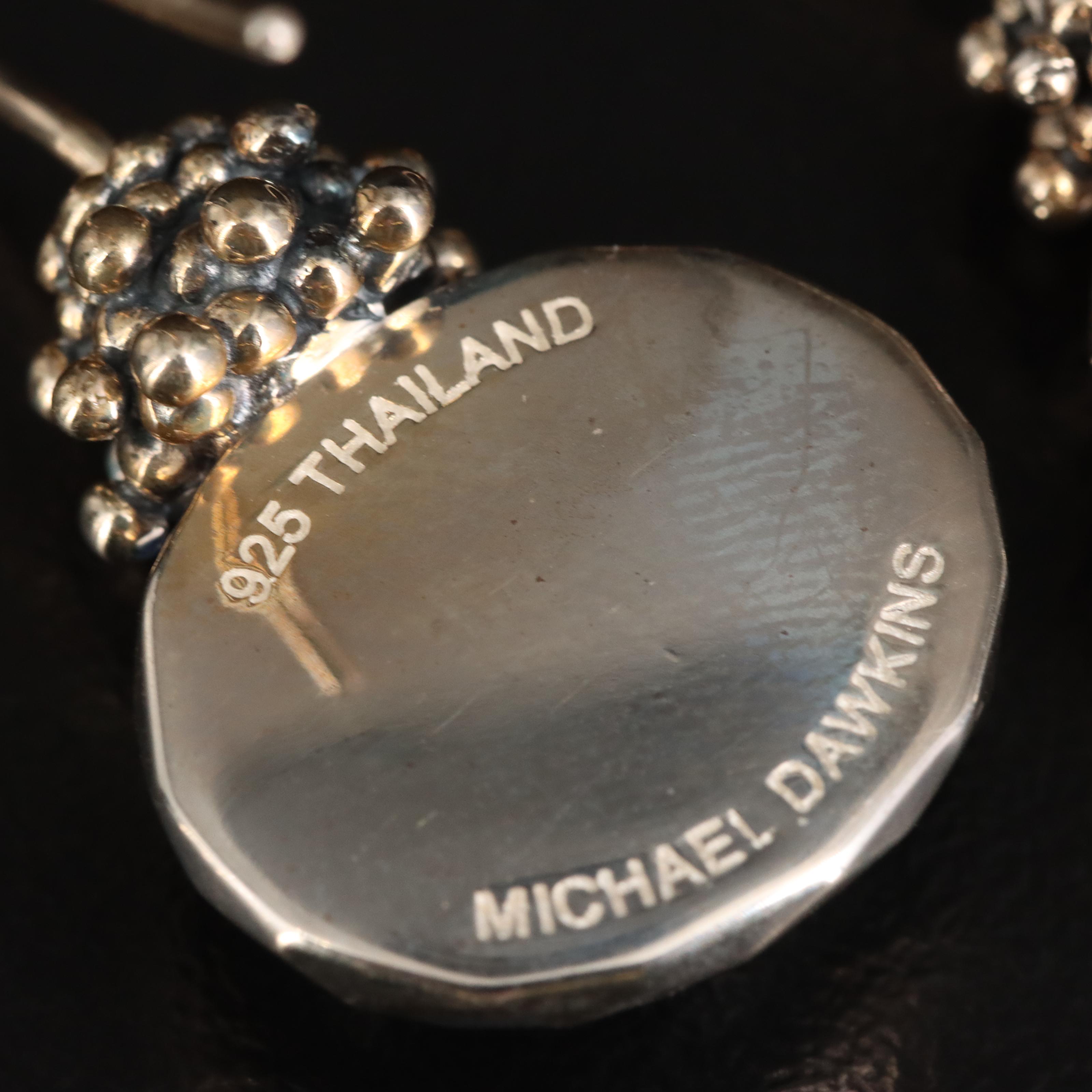 Michael Dawkins Sterling Quartz and Faux Turquoise Doublet Earrings