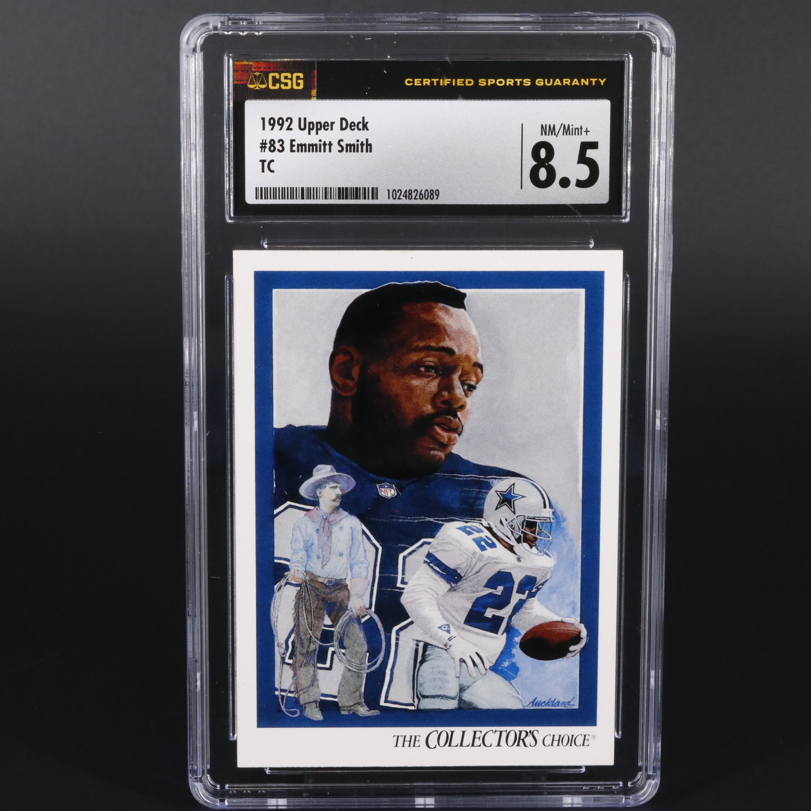 1992 Upper Deck TC Emmitt Smith #83 Graded CSG Mint 8.5 Football Player