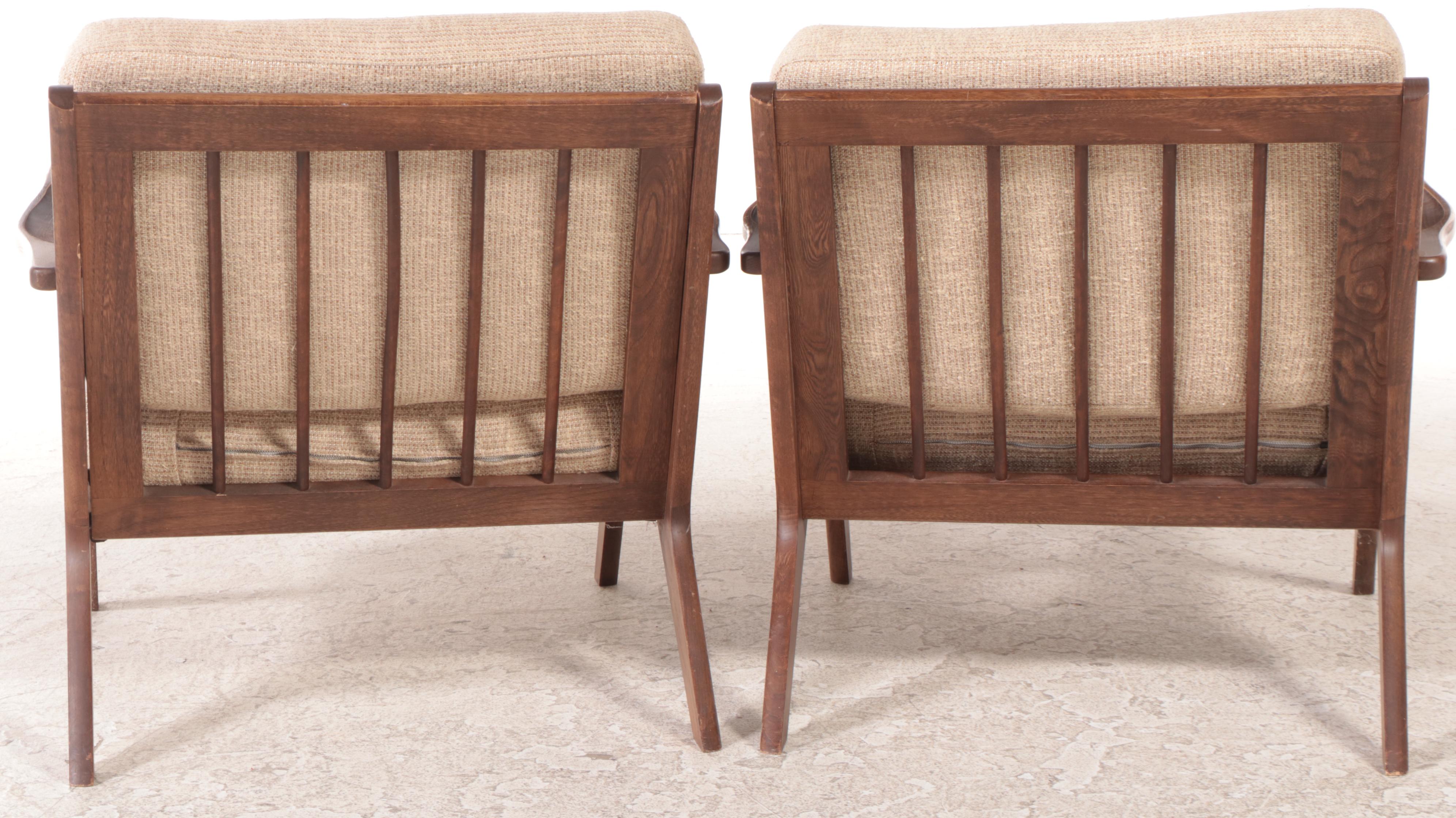 Pair of Mid Century Modern Ash Lounge Chairs